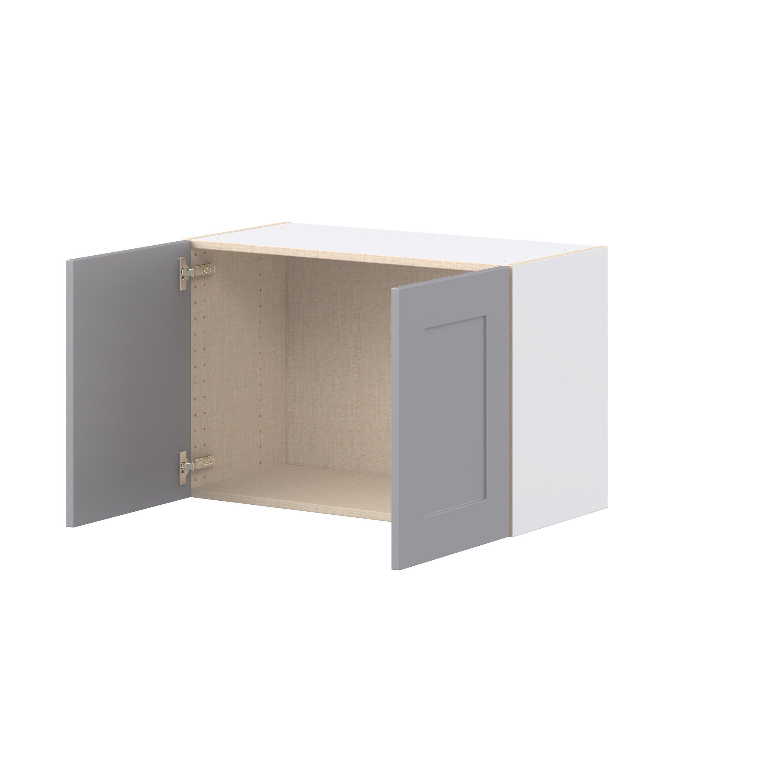 Candler 30 in. Painted Slate Gray Bridge Wall Cabinet
