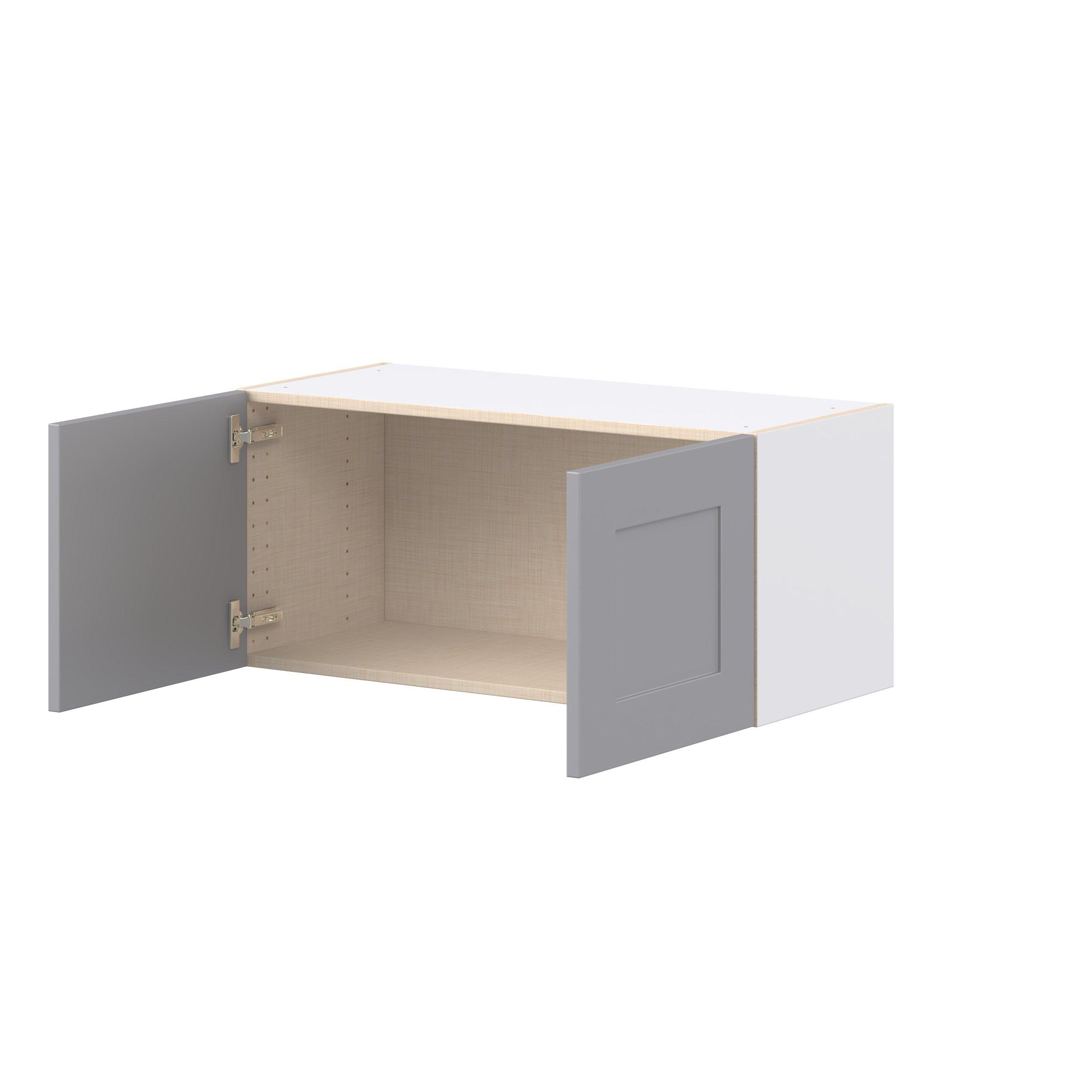 Candler 33 in. Painted Slate Gray Bridge Wall Cabinet