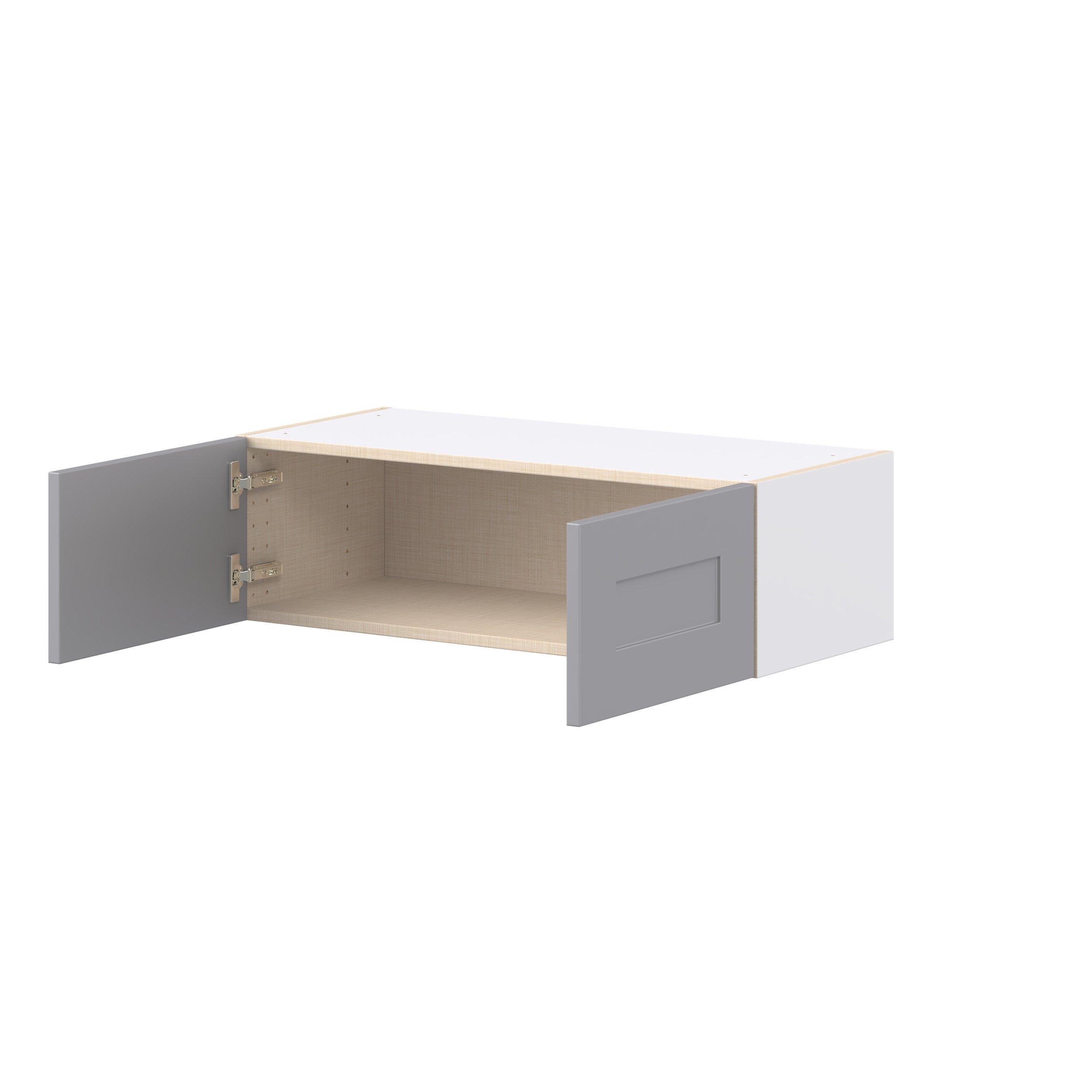 Candler 33 in. Painted Slate Gray Bridge Wall Cabinet