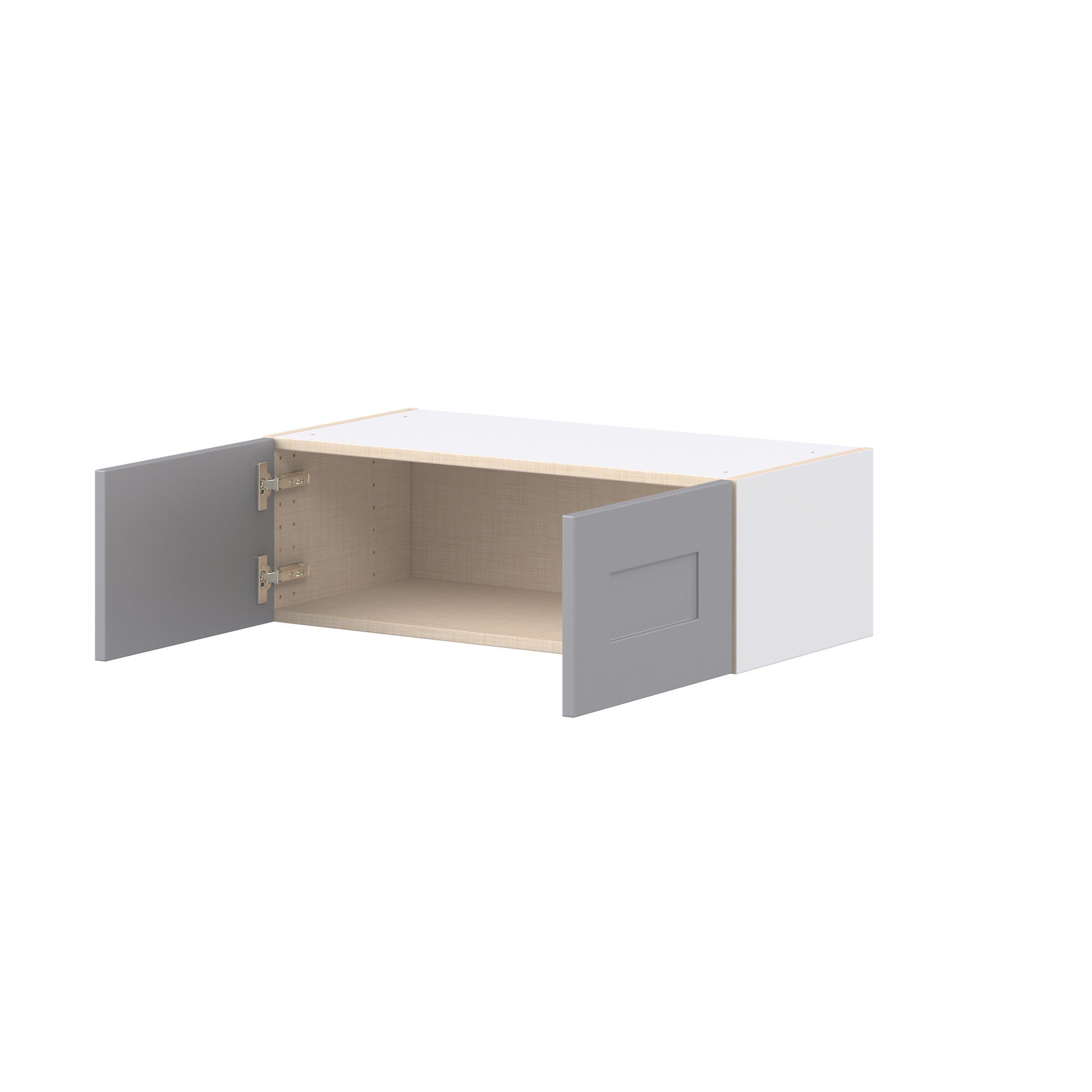 Candler 30 in. Painted Slate Gray Bridge Wall Cabinet