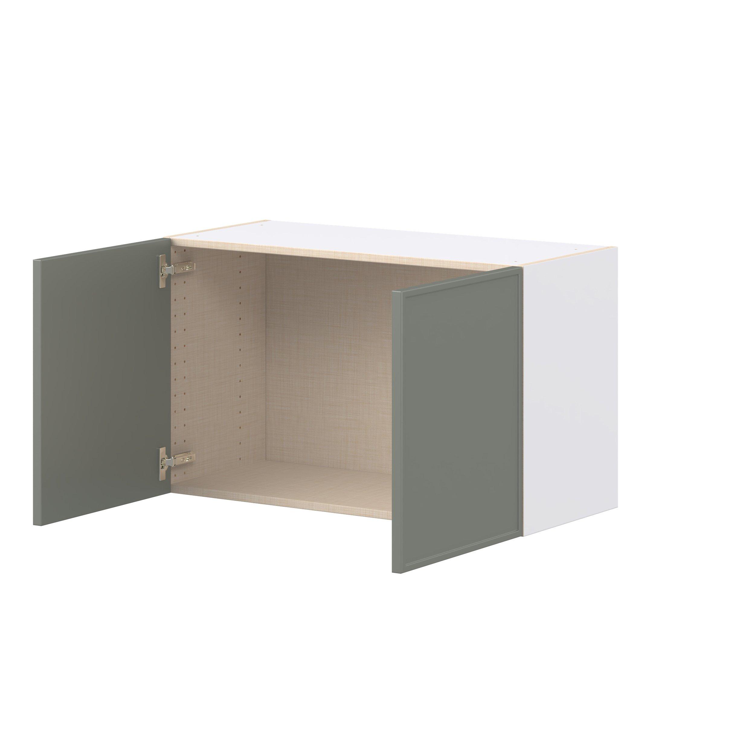 Linden 33 in. Painted Moss Green Bridge Wall Cabinet