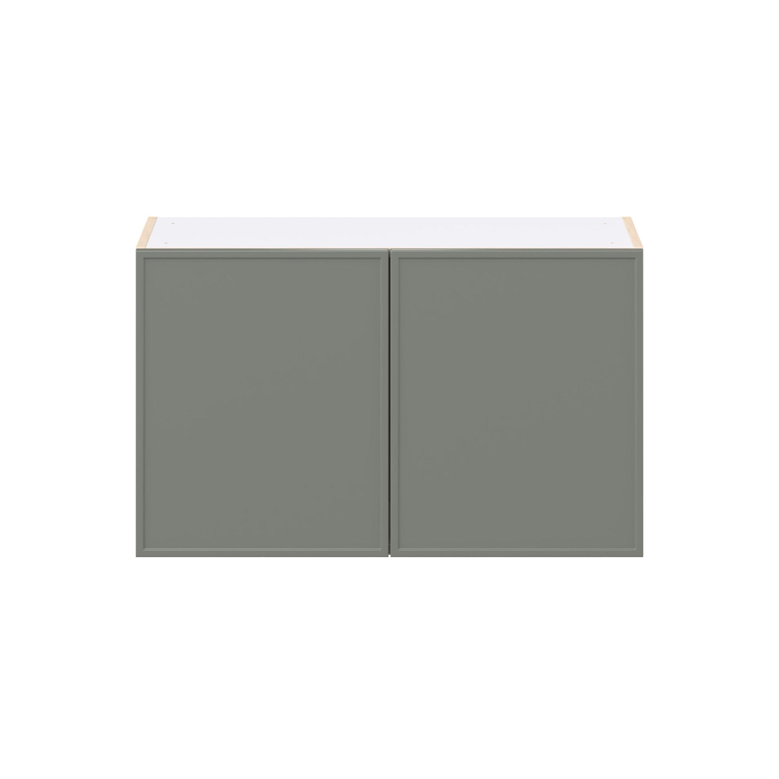 Linden 33 in. Painted Moss Green Bridge Wall Cabinet