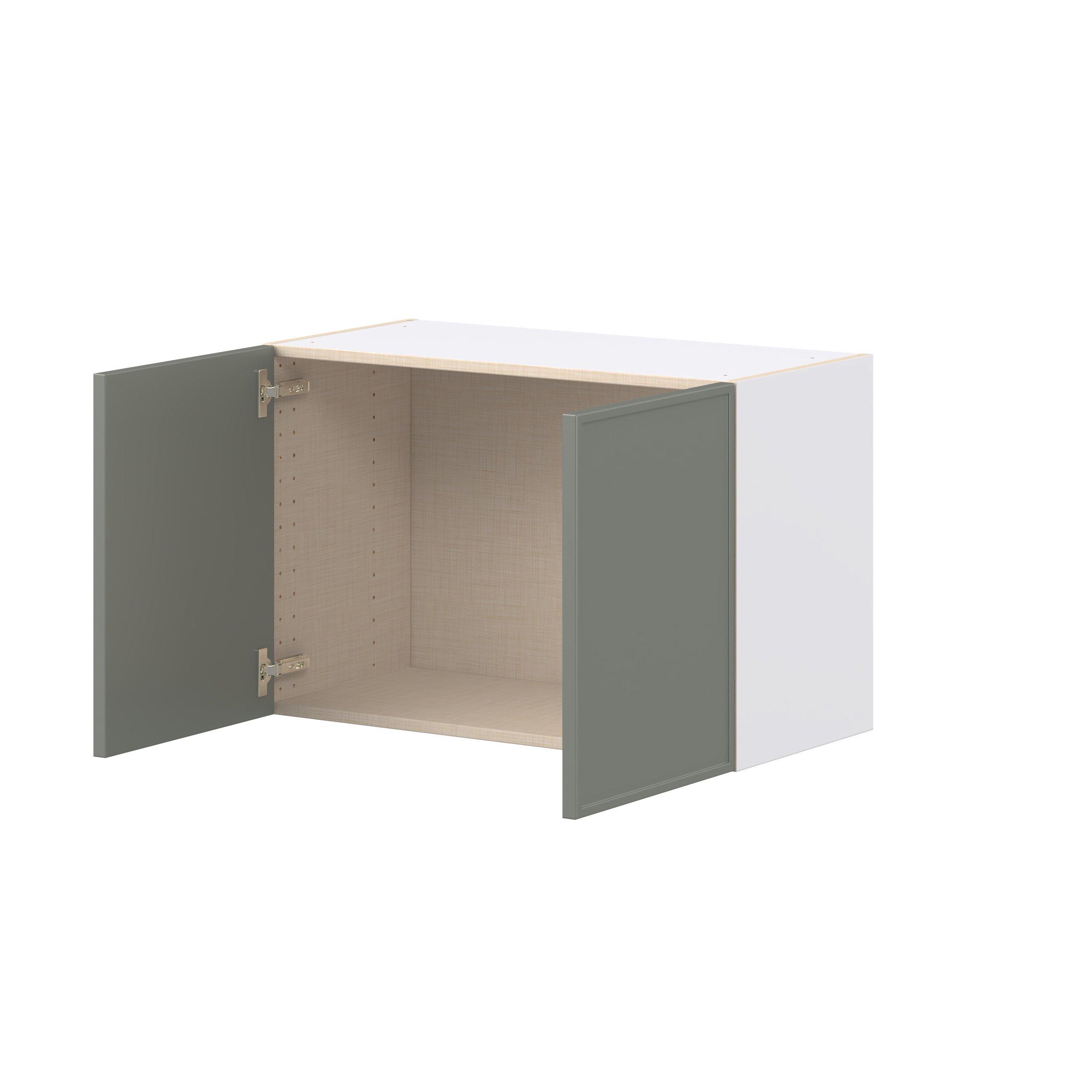 Linden 30 in. Painted Moss Green Bridge Wall Cabinet