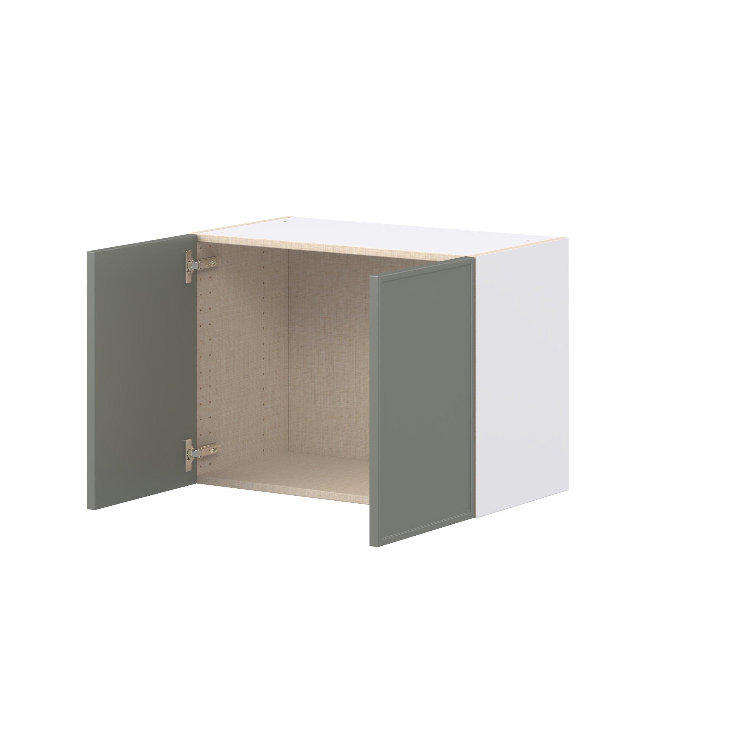 Linden 27 in. Painted Moss Green Bridge Wall Cabinet