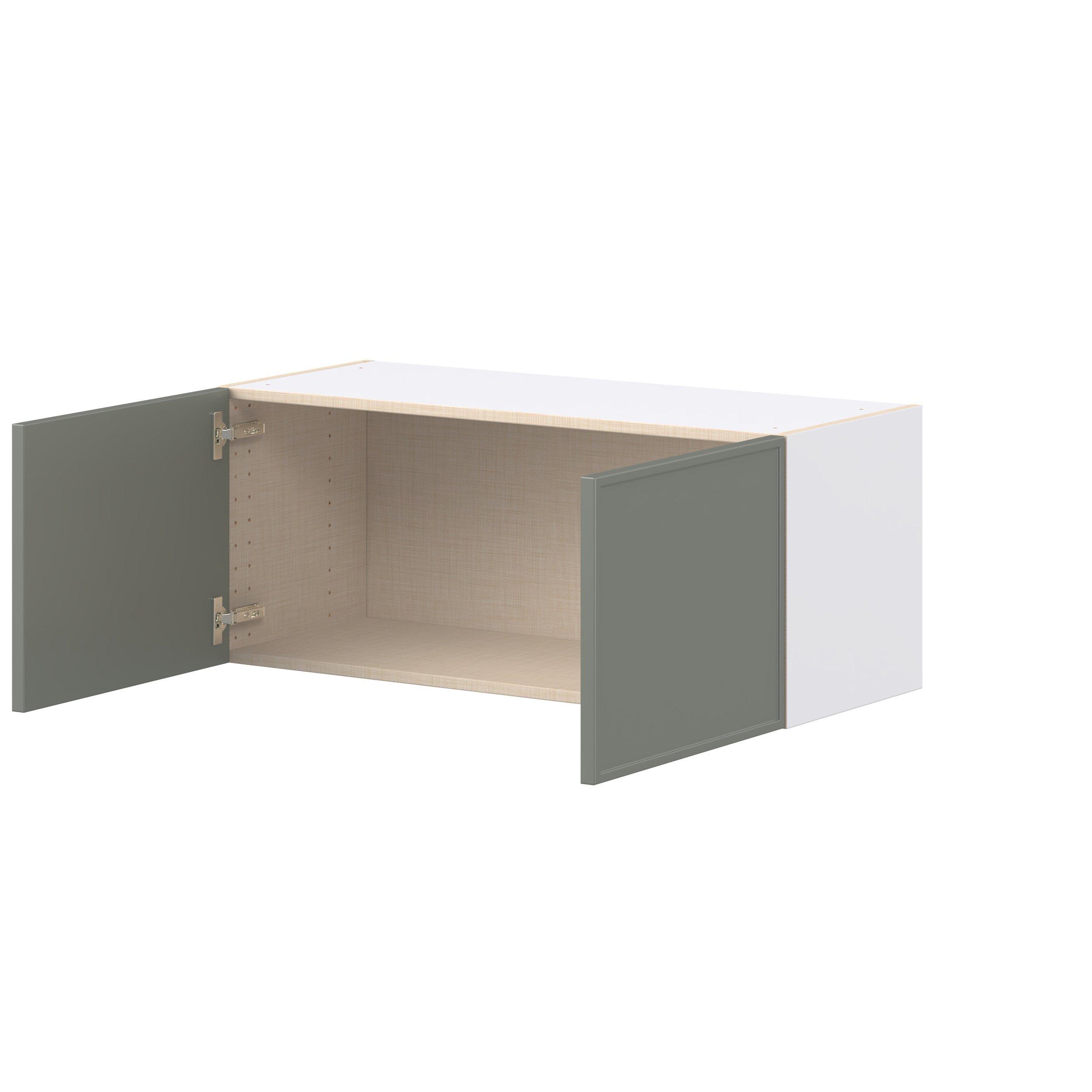 Linden 36 in. Painted Moss Green Bridge Wall Cabinet