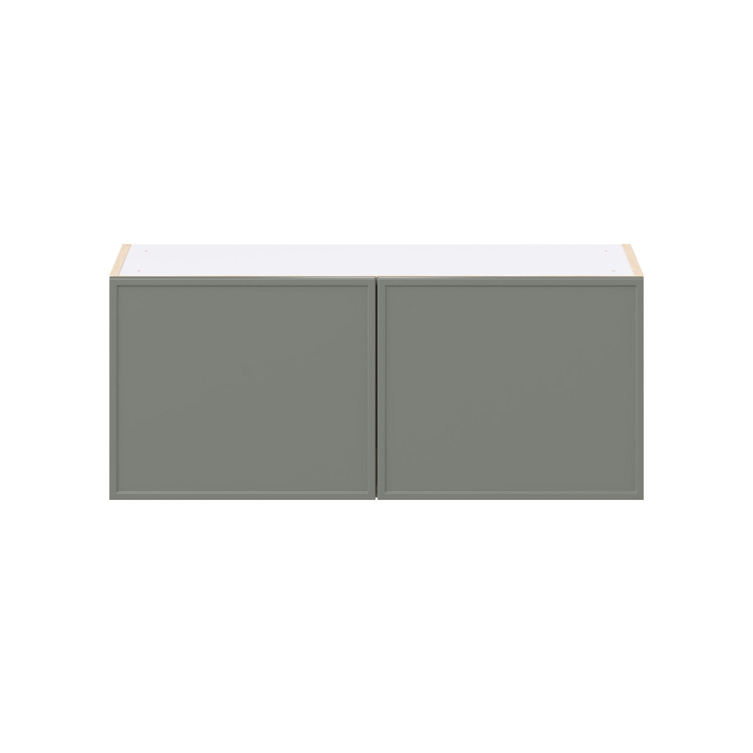 Linden 36 in. Painted Moss Green Bridge Wall Cabinet