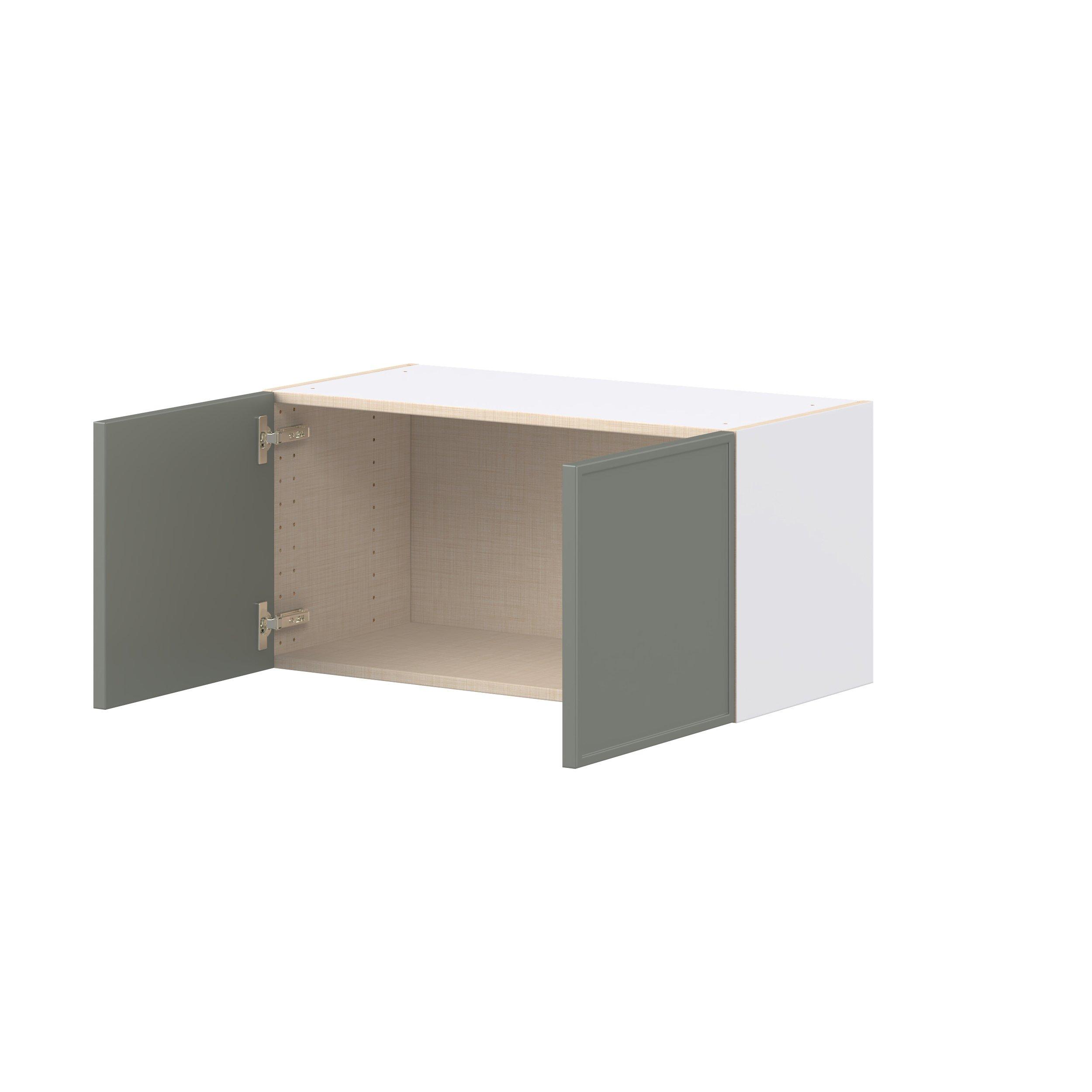 Linden 30 in. Painted Moss Green Bridge Wall Cabinet