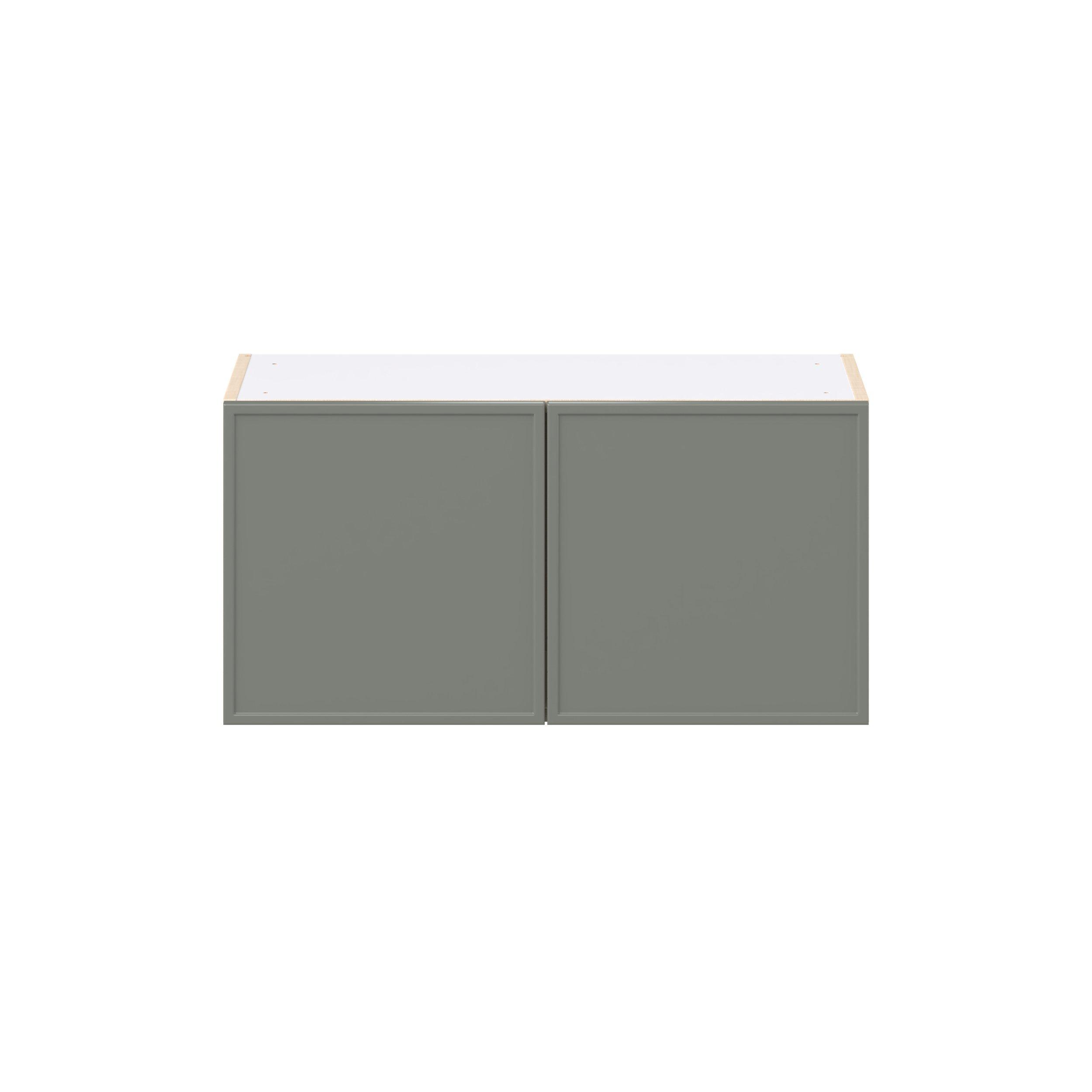 Linden 30 in. Painted Moss Green Bridge Wall Cabinet