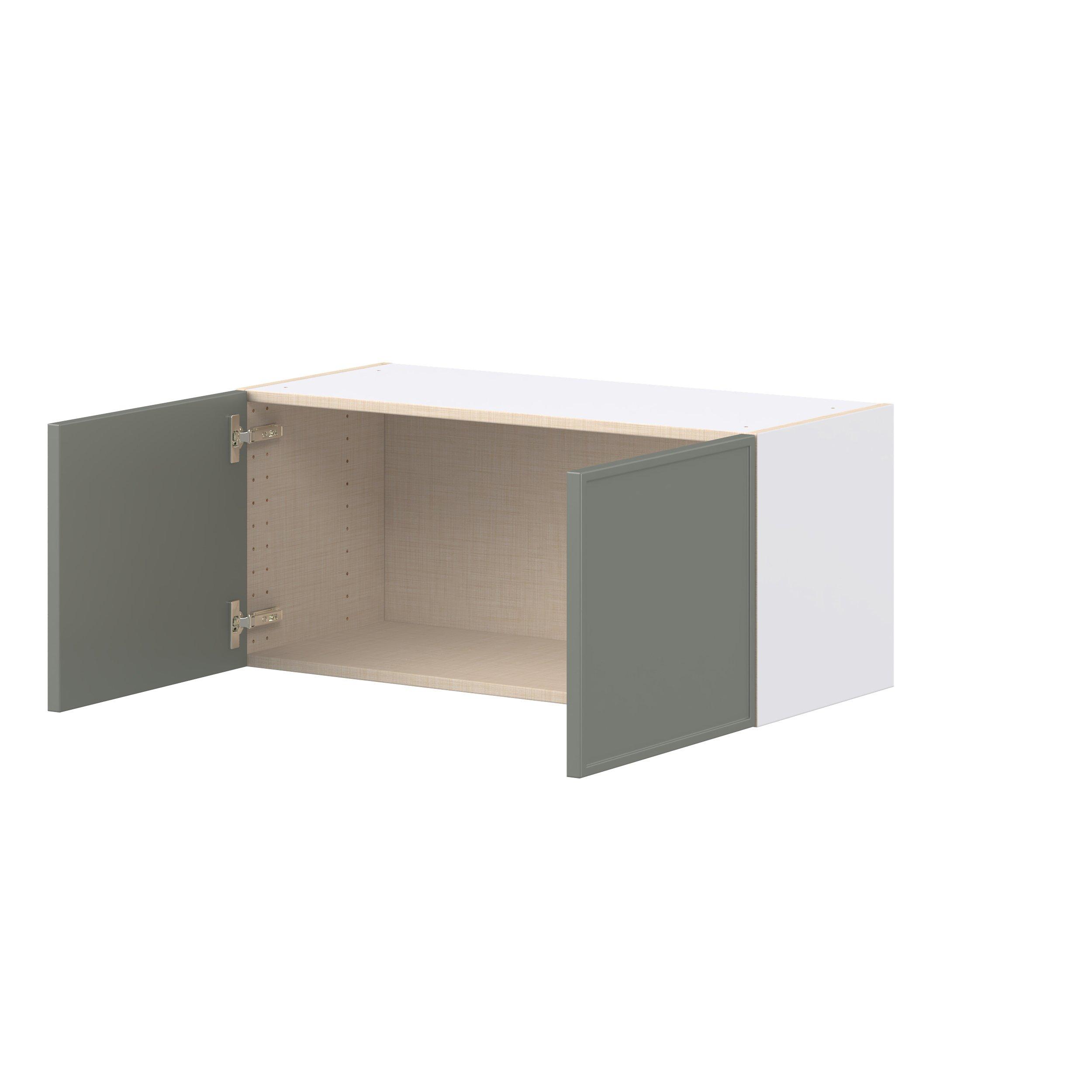 Linden 33 in. Painted Moss Green Bridge Wall Cabinet