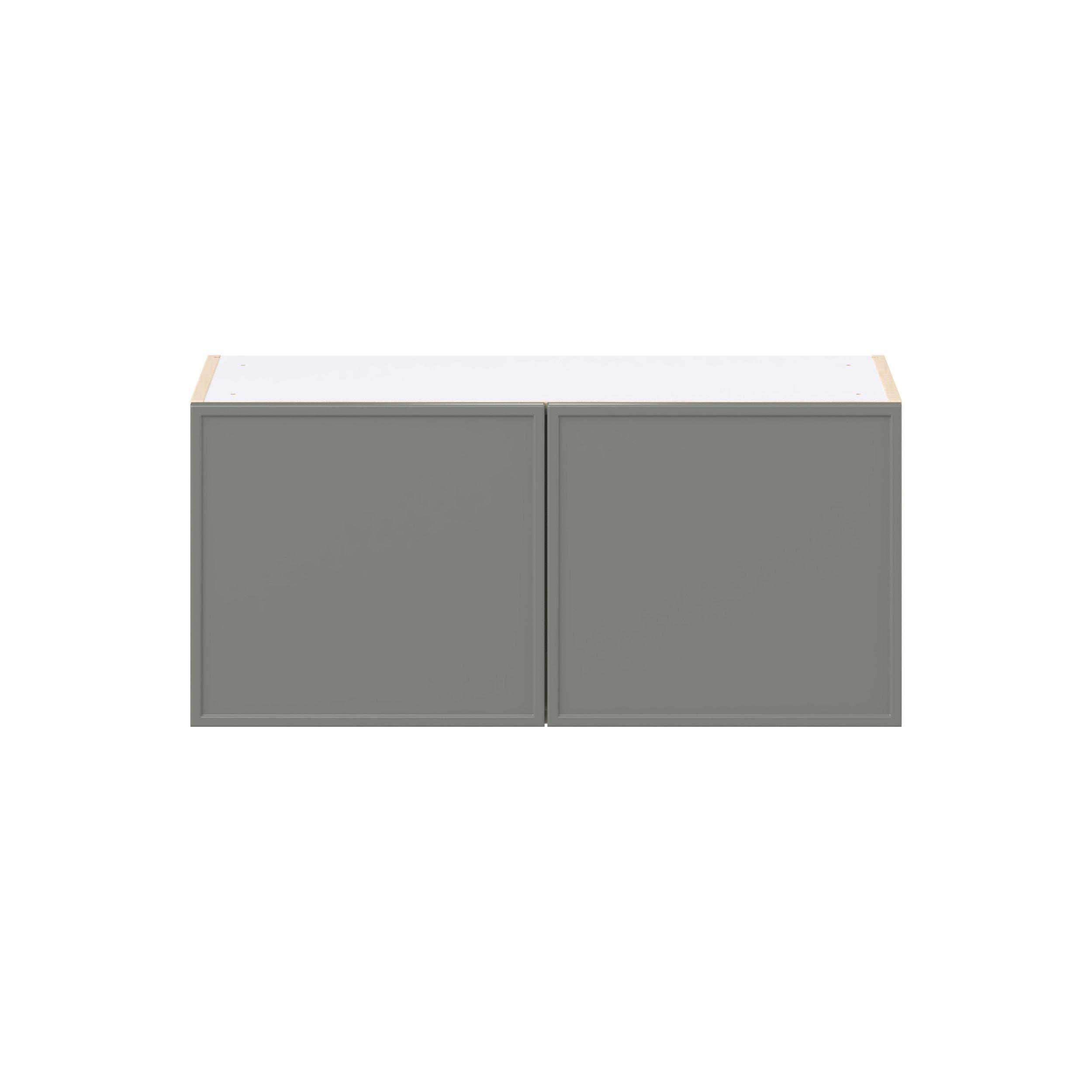 Linden 33 in. Painted Moss Green Bridge Wall Cabinet