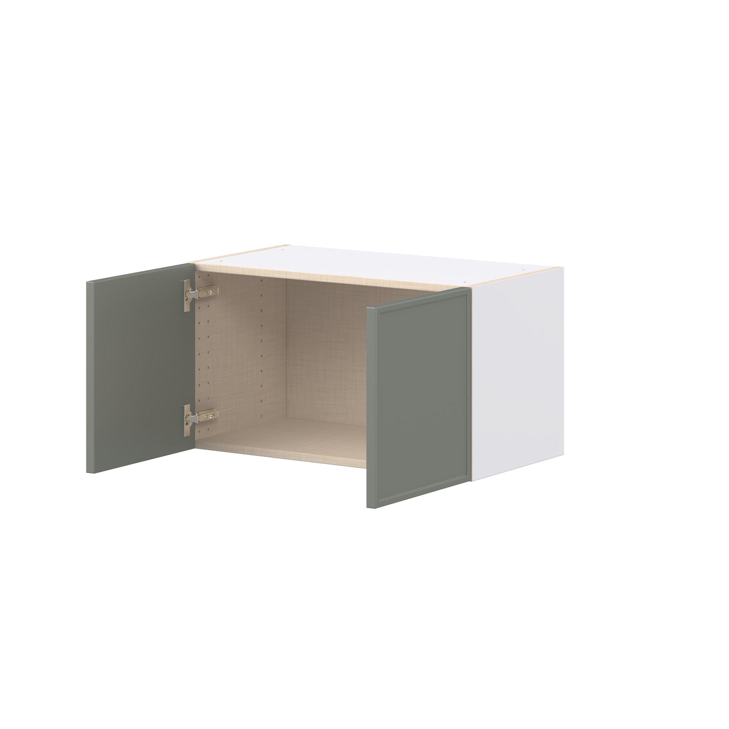 Linden 27 in. Painted Moss Green Bridge Wall Cabinet