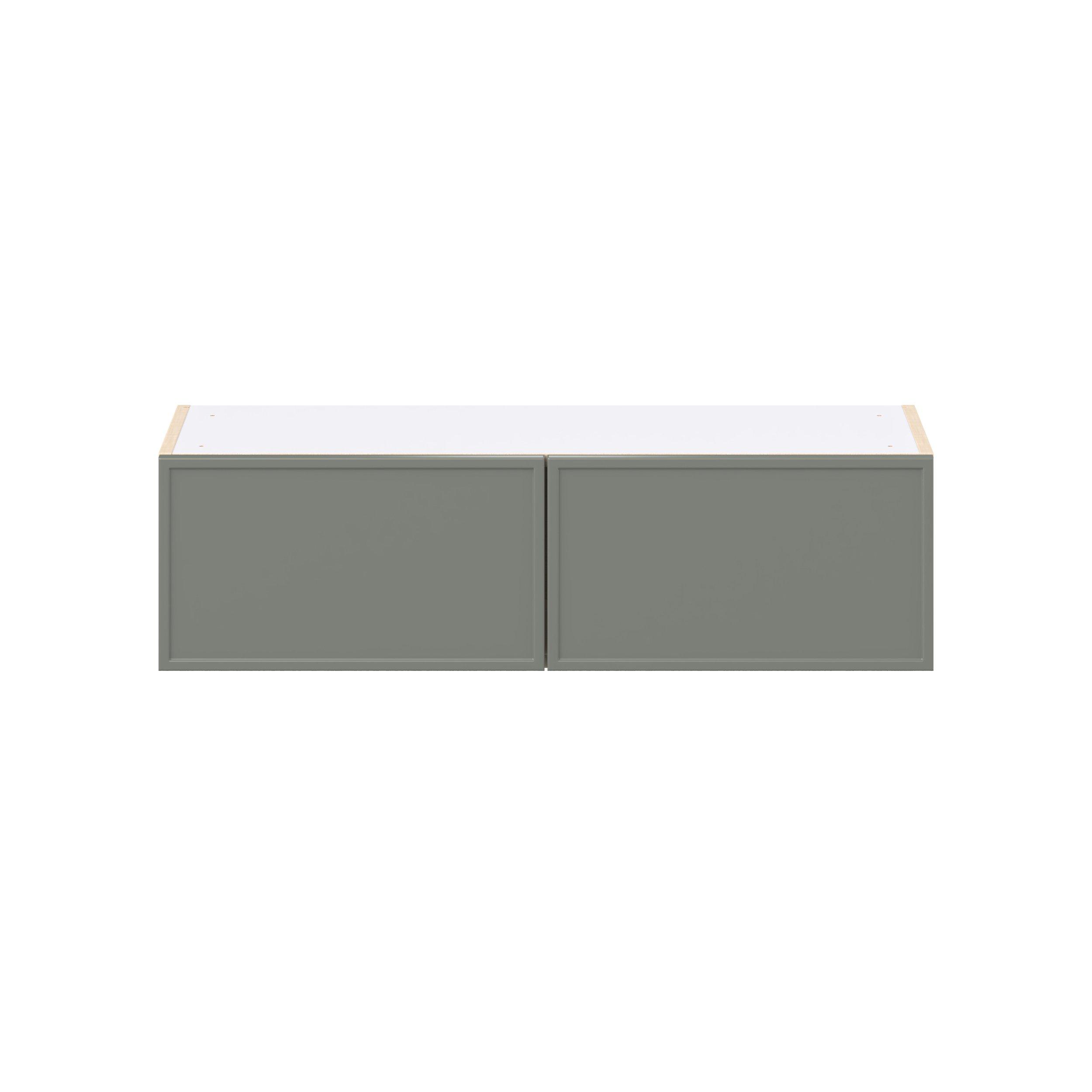 Linden 36 in. Painted Moss Green Bridge Wall Cabinet