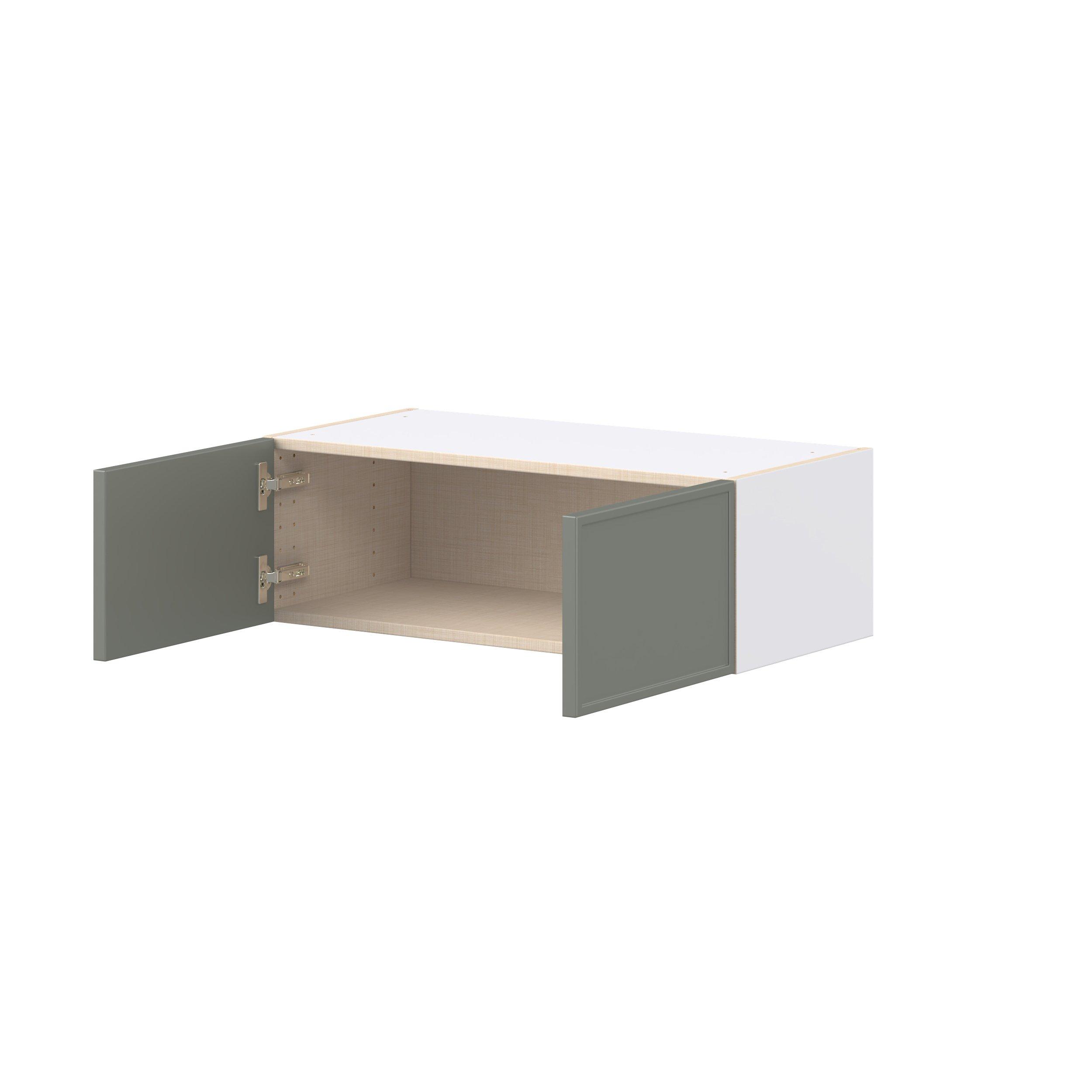 Linden 30 in. Painted Moss Green Bridge Wall Cabinet