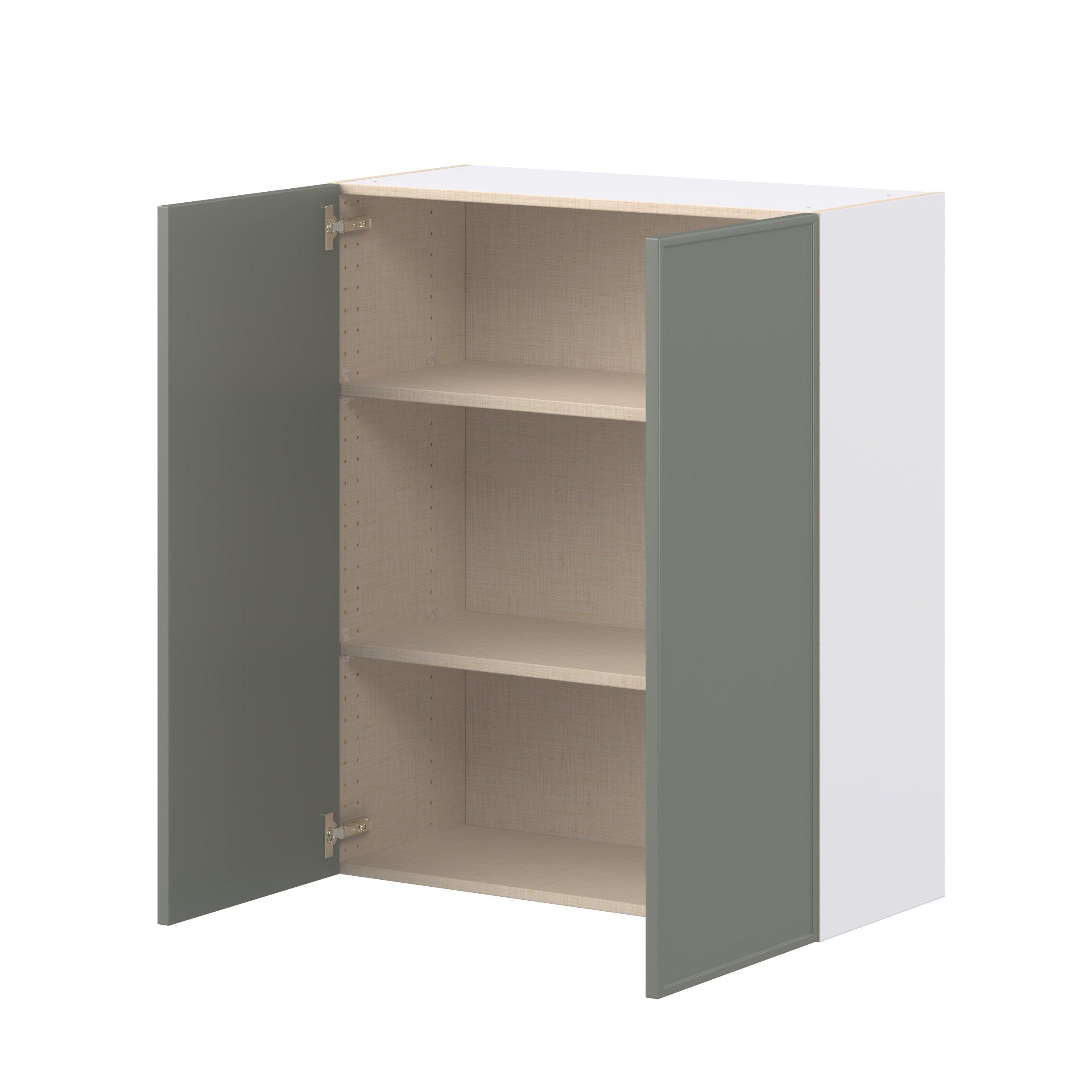 Linden 33 in. Painted Moss Green Door Wall Cabinet