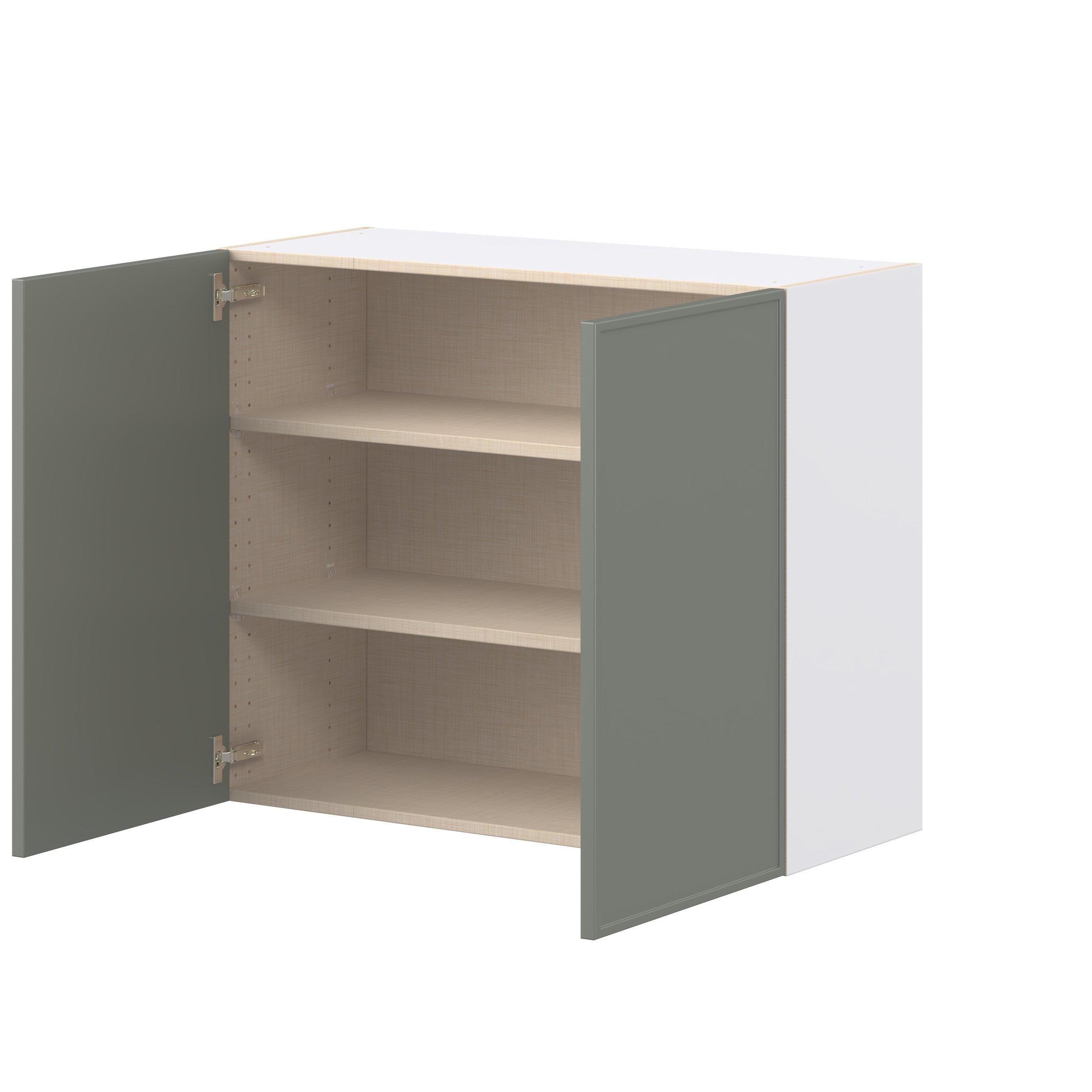 Linden 36 in. Painted Moss Green Door Wall Cabinet