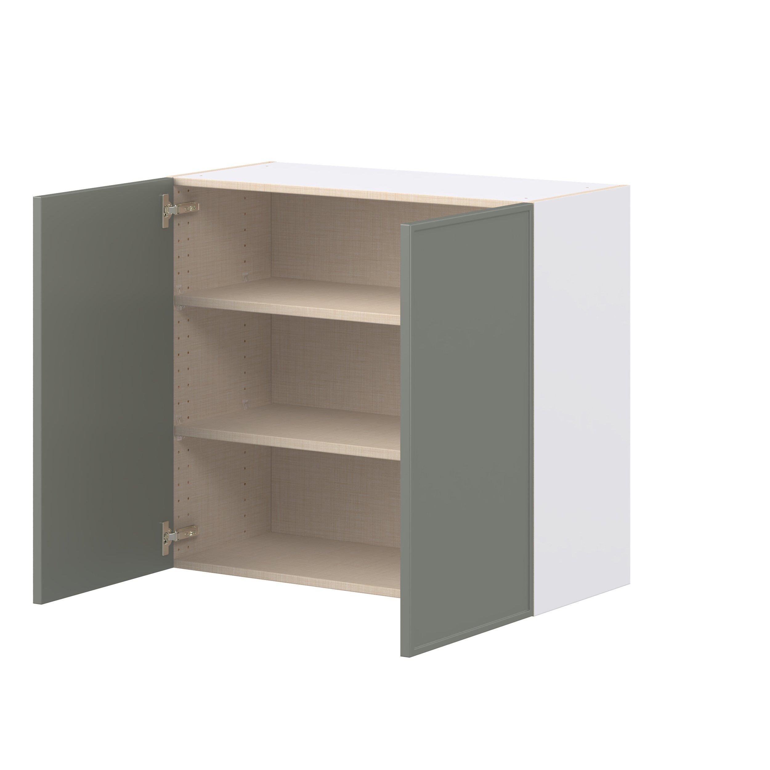 Linden 33 in. Painted Moss Green Door Wall Cabinet
