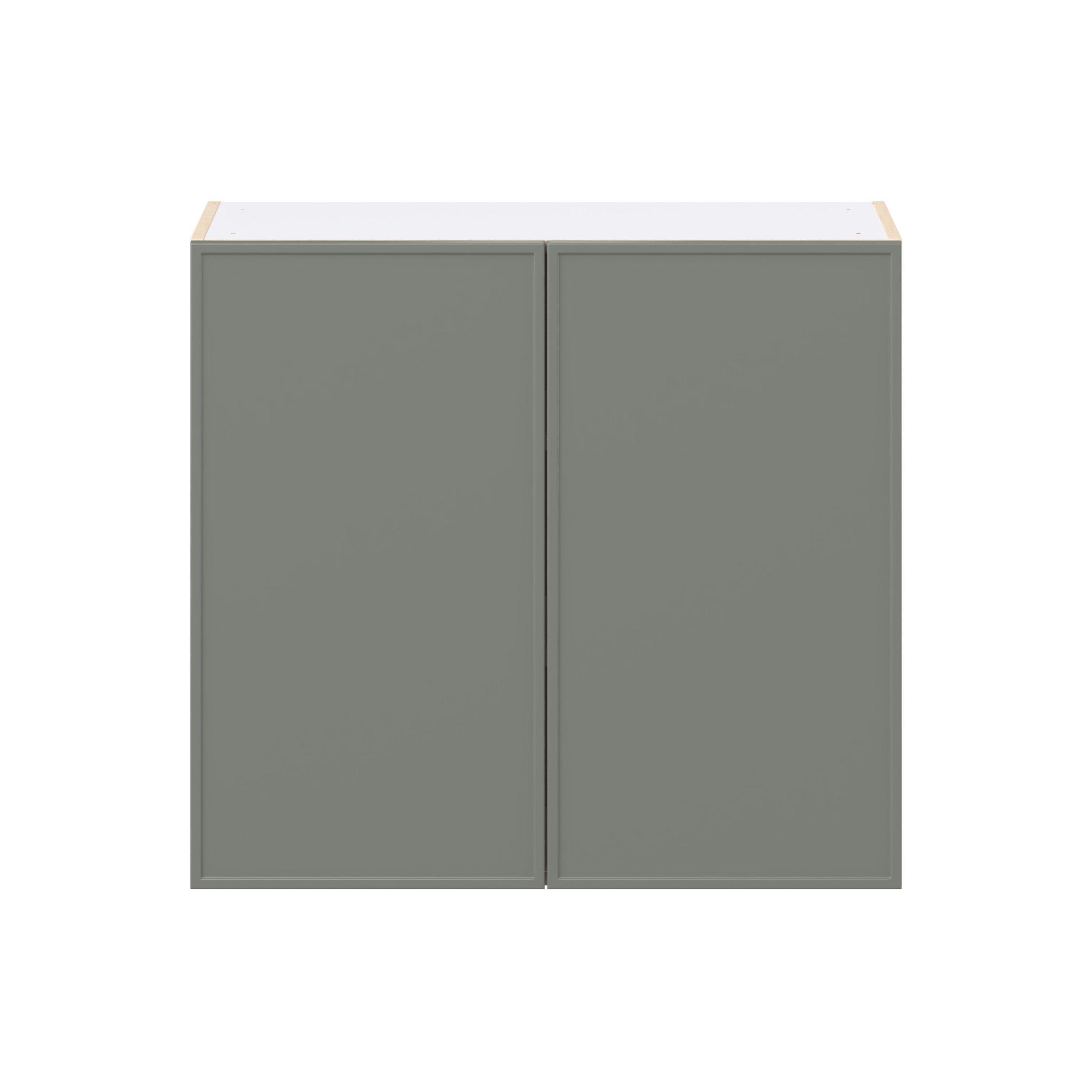 Linden 33 in. Painted Moss Green Door Wall Cabinet