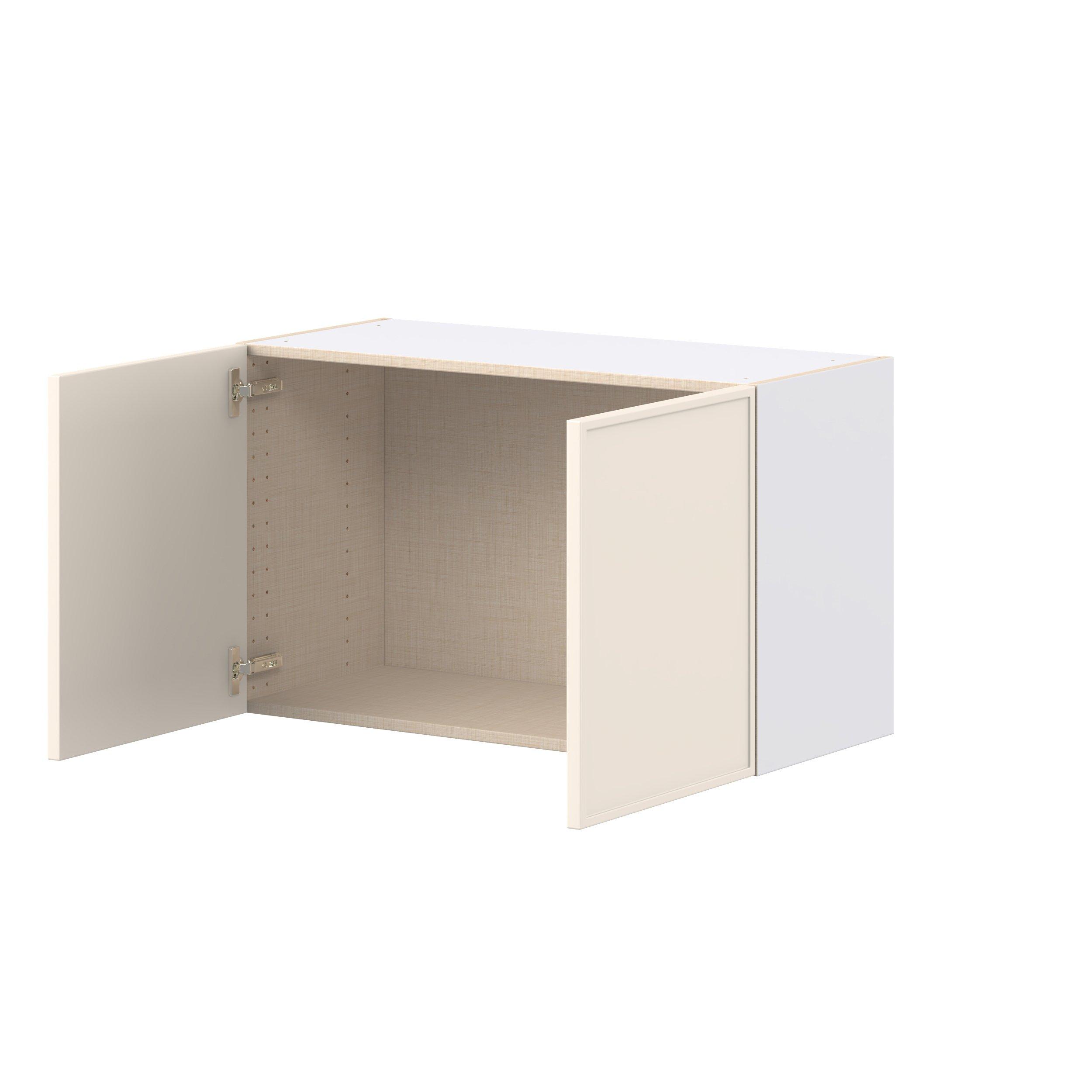 Linden 33 in. Painted Washed Linen Bridge Wall Cabinet