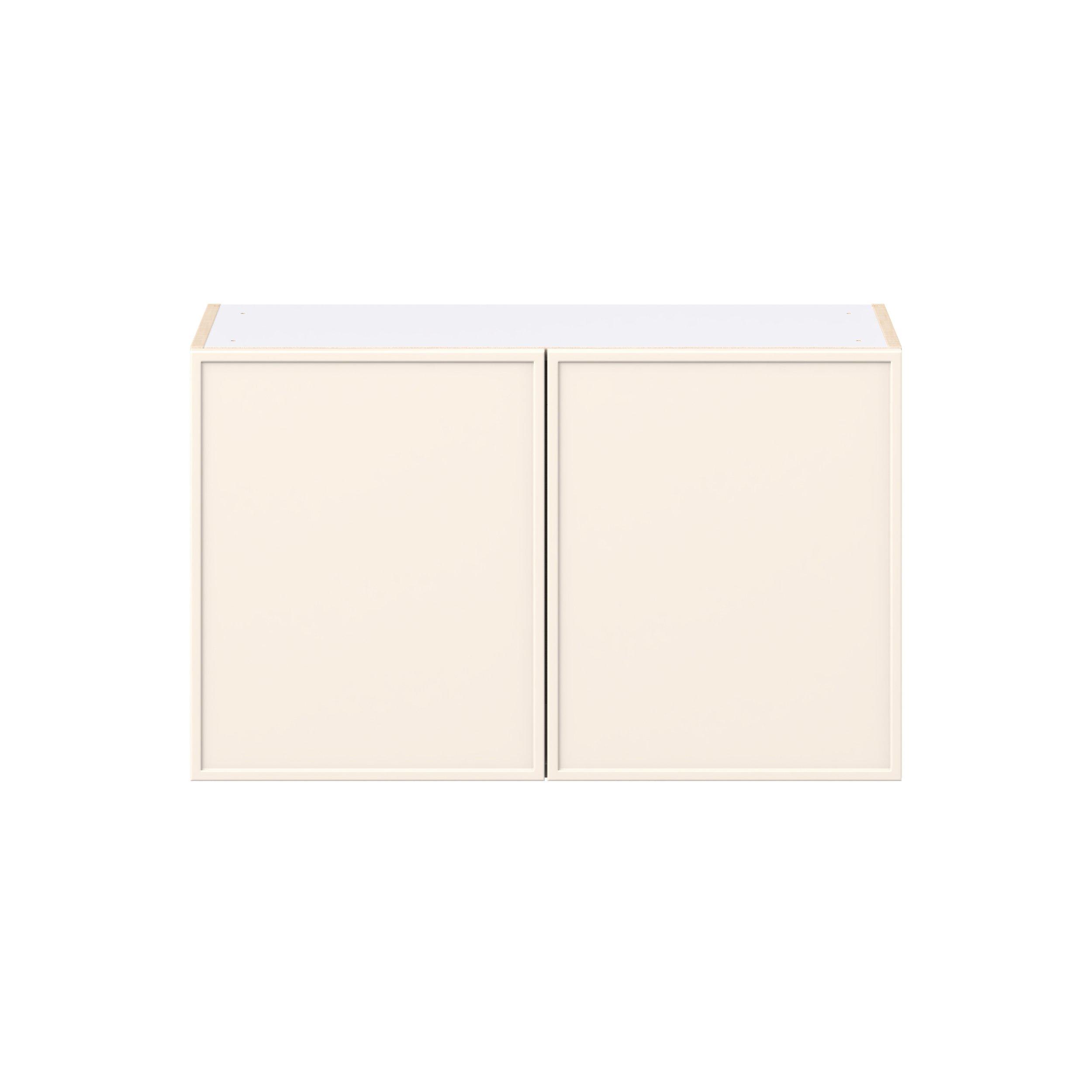 Linden 33 in. Painted Washed Linen Bridge Wall Cabinet