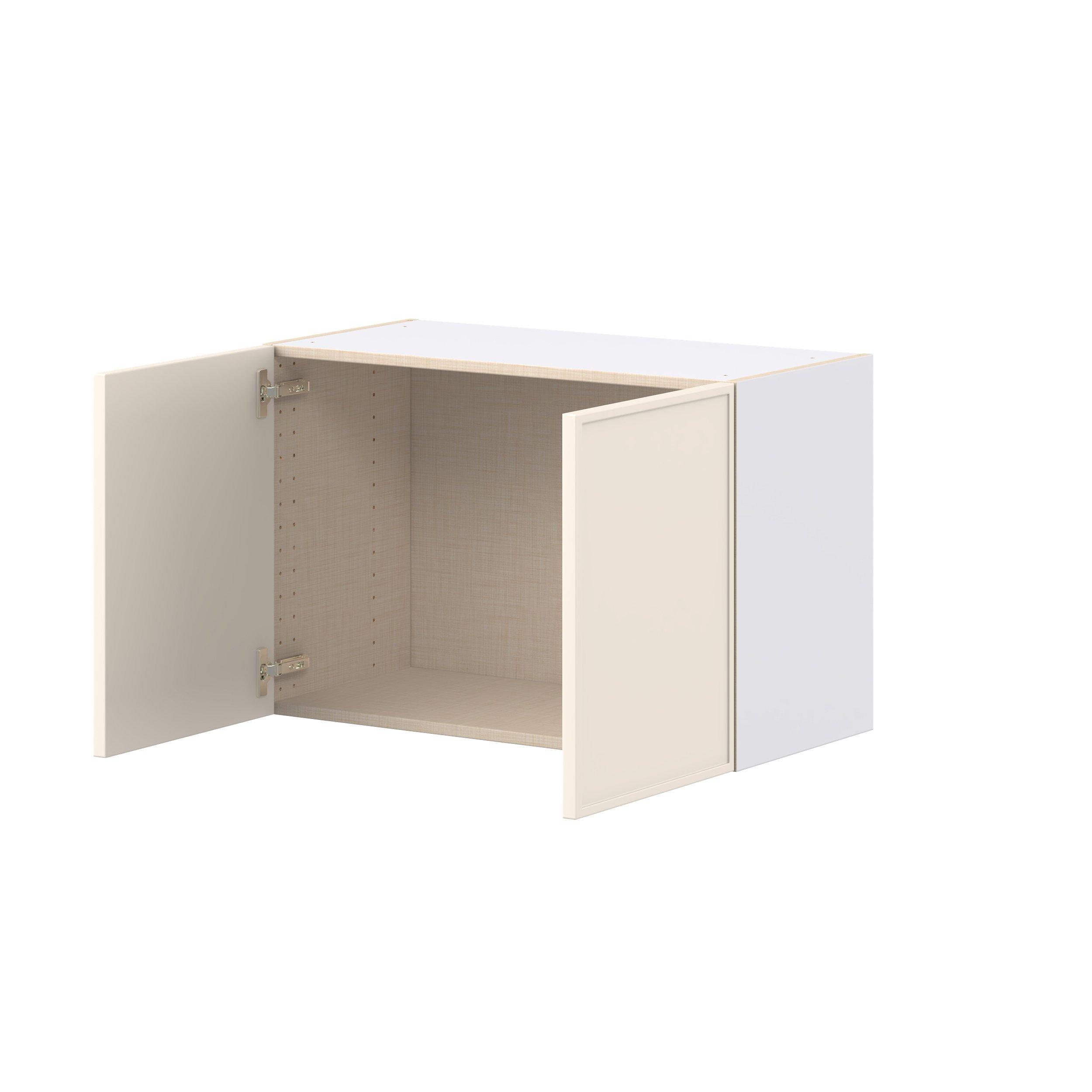 Linden 30 in. Painted Washed Linen Bridge Wall Cabinet