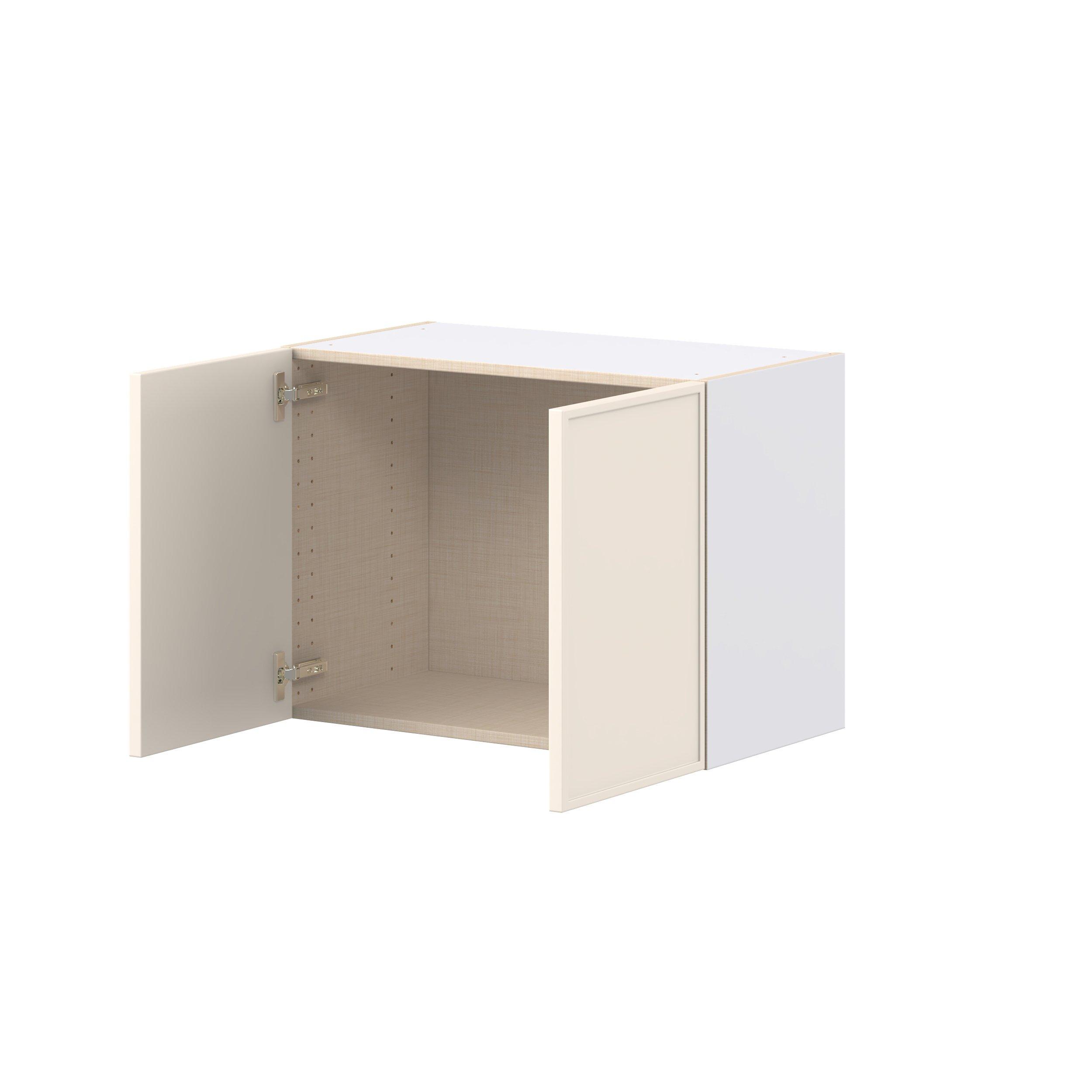 Linden 27 in. Painted Washed Linen Bridge Wall Cabinet