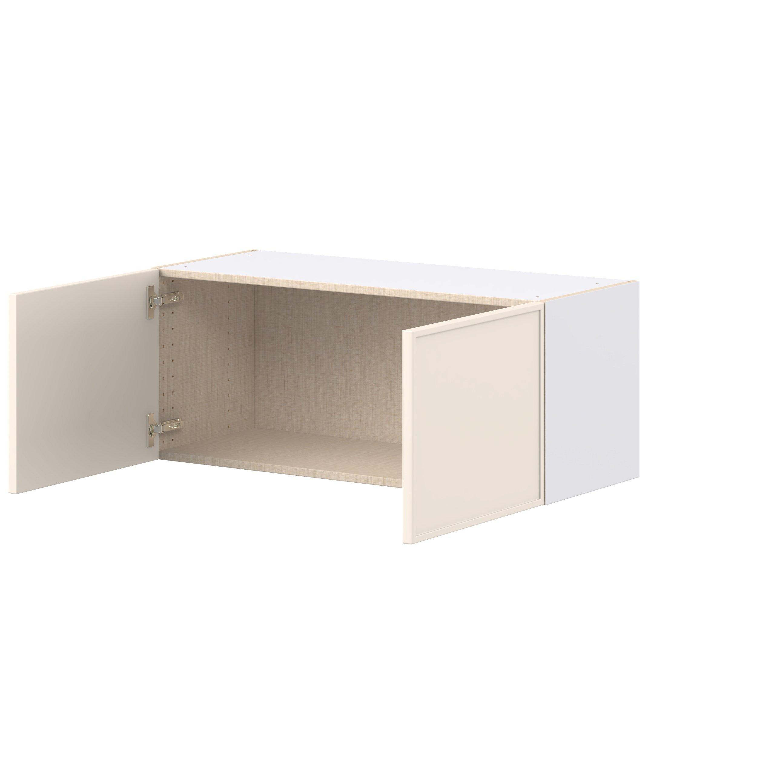 Linden 36 in. Painted Washed Linen Bridge Wall Cabinet