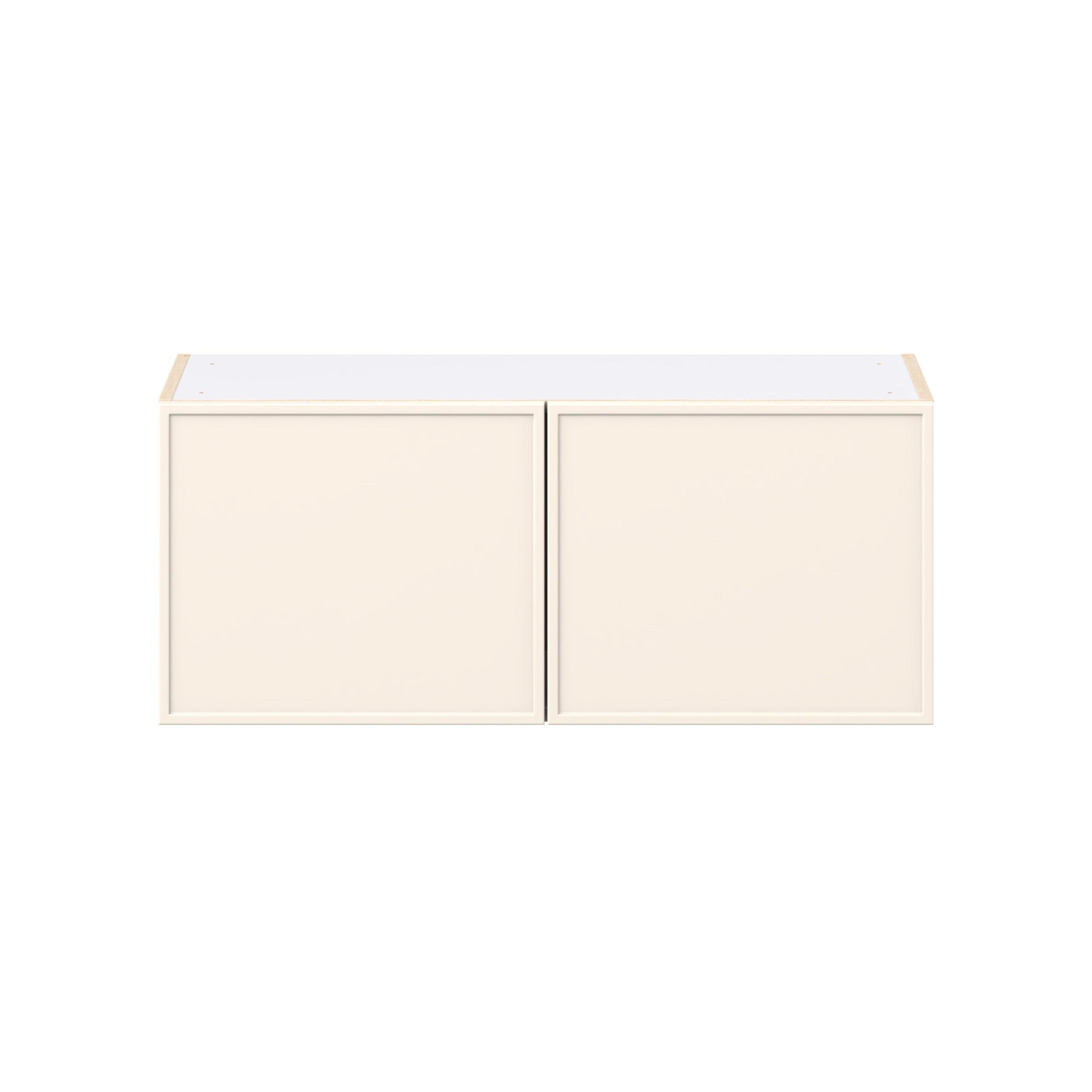 Linden 36 in. Painted Washed Linen Bridge Wall Cabinet