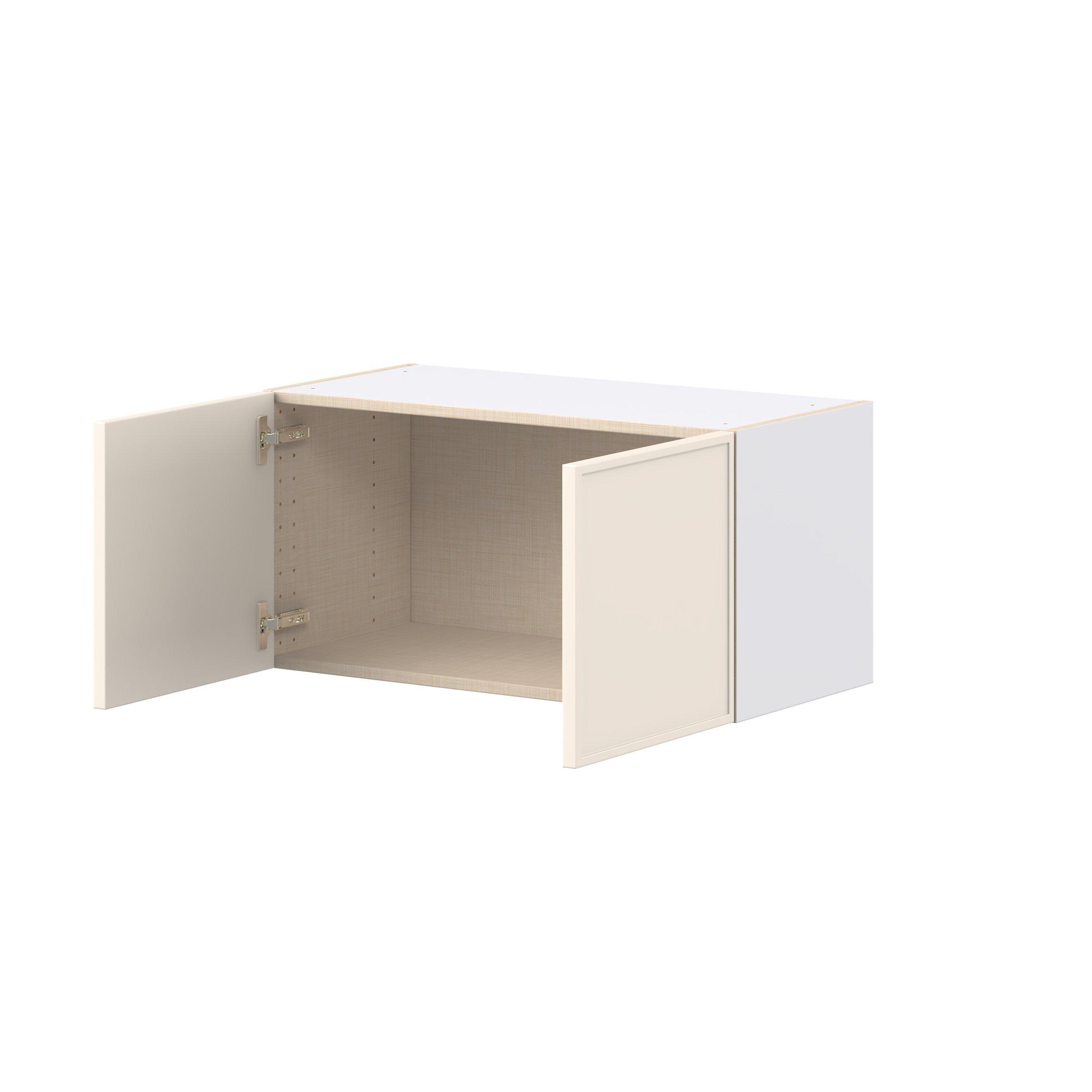 Linden 30 in. Painted Washed Linen Bridge Wall Cabinet