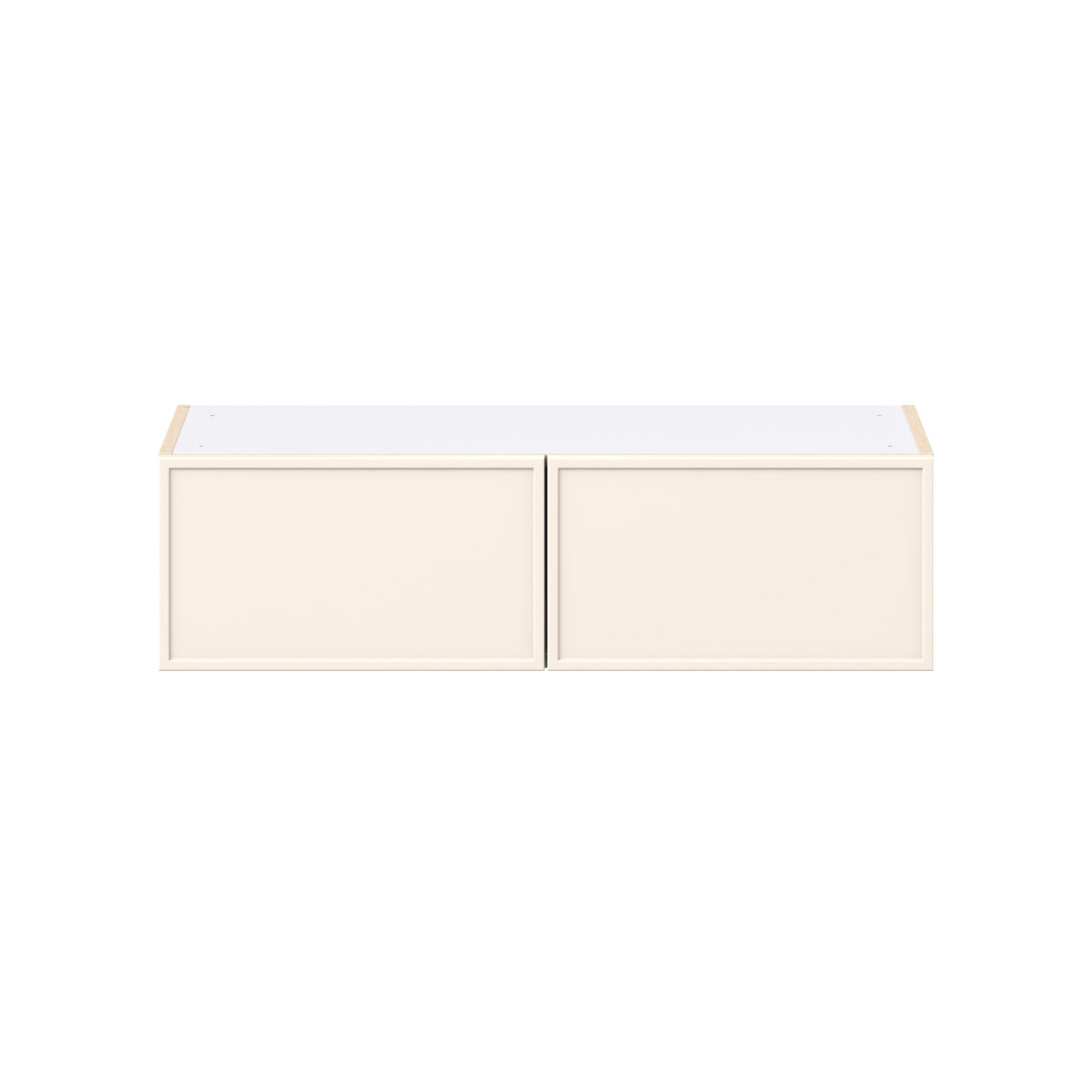 Linden 36 in. Painted Washed Linen Bridge Wall Cabinet