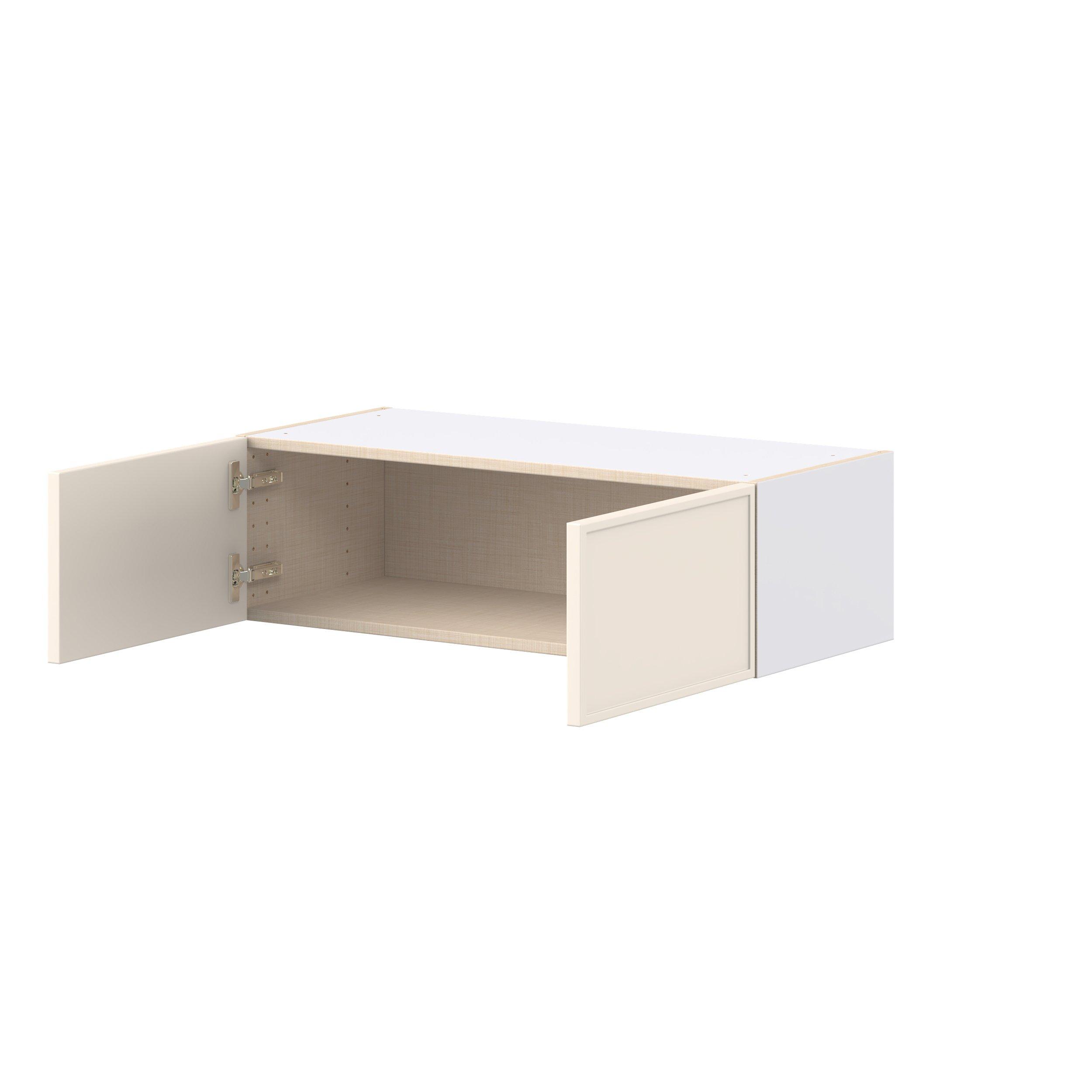Linden 33 in. Painted Washed Linen Bridge Wall Cabinet