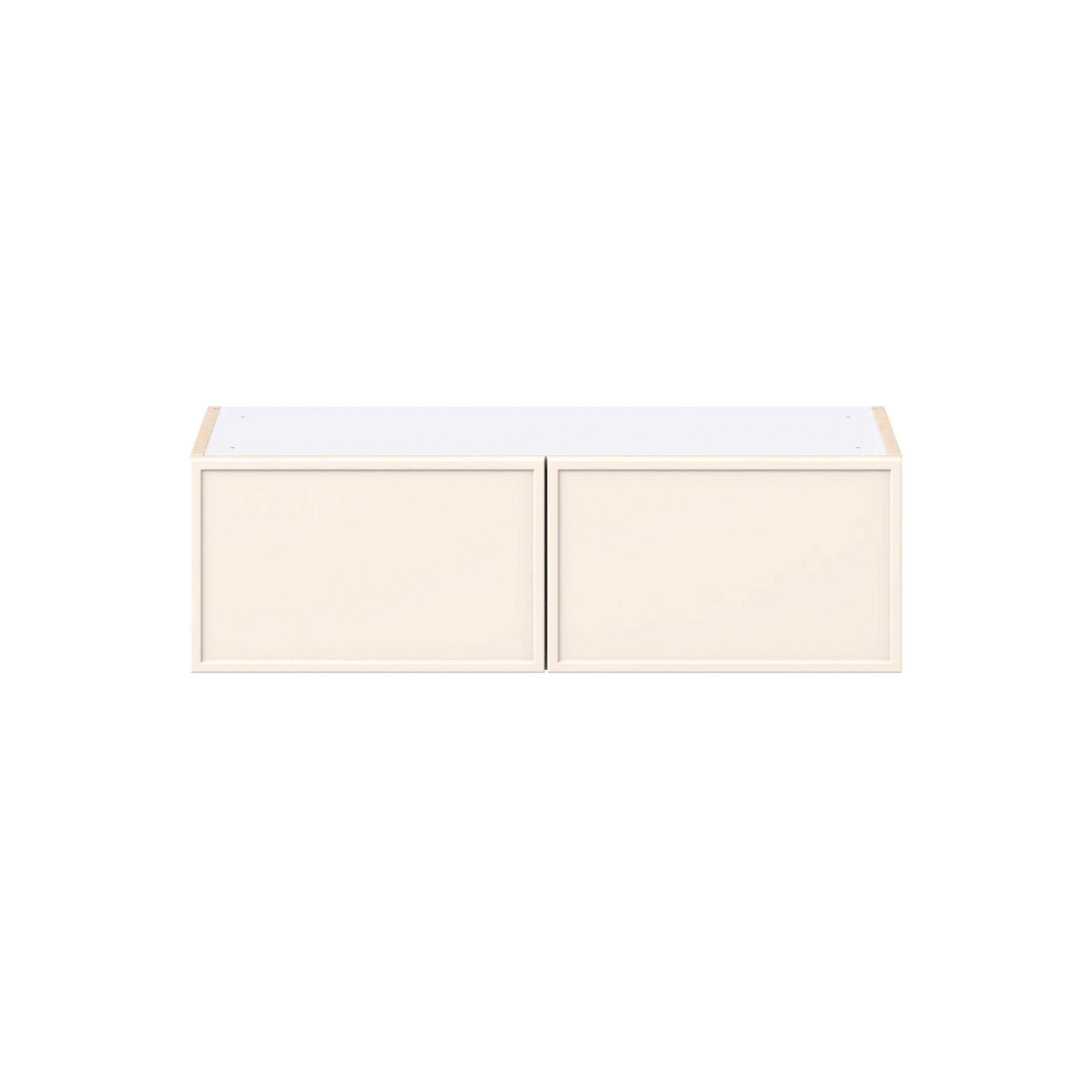 Linden 33 in. Painted Washed Linen Bridge Wall Cabinet