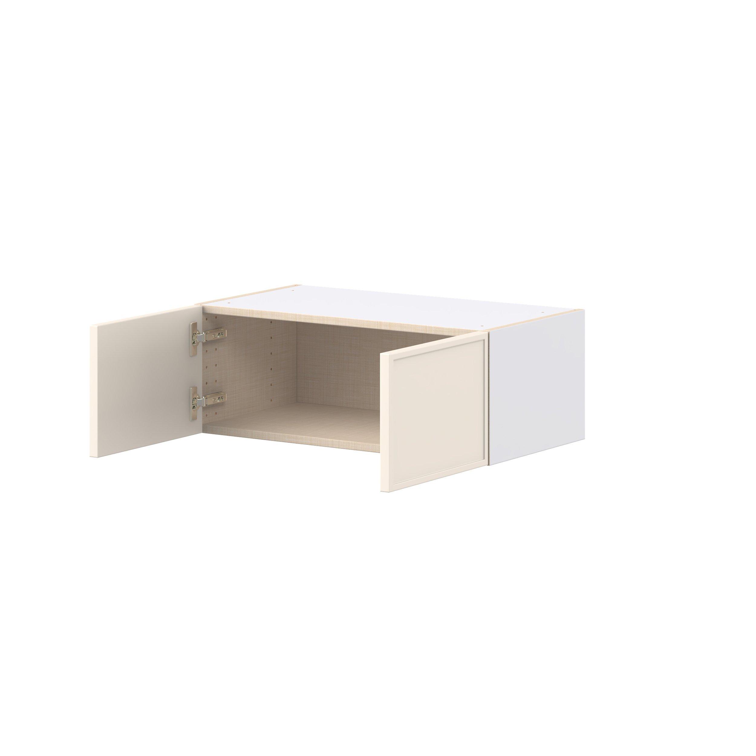 Linden 27 in. Painted Washed Linen Bridge Wall Cabinet