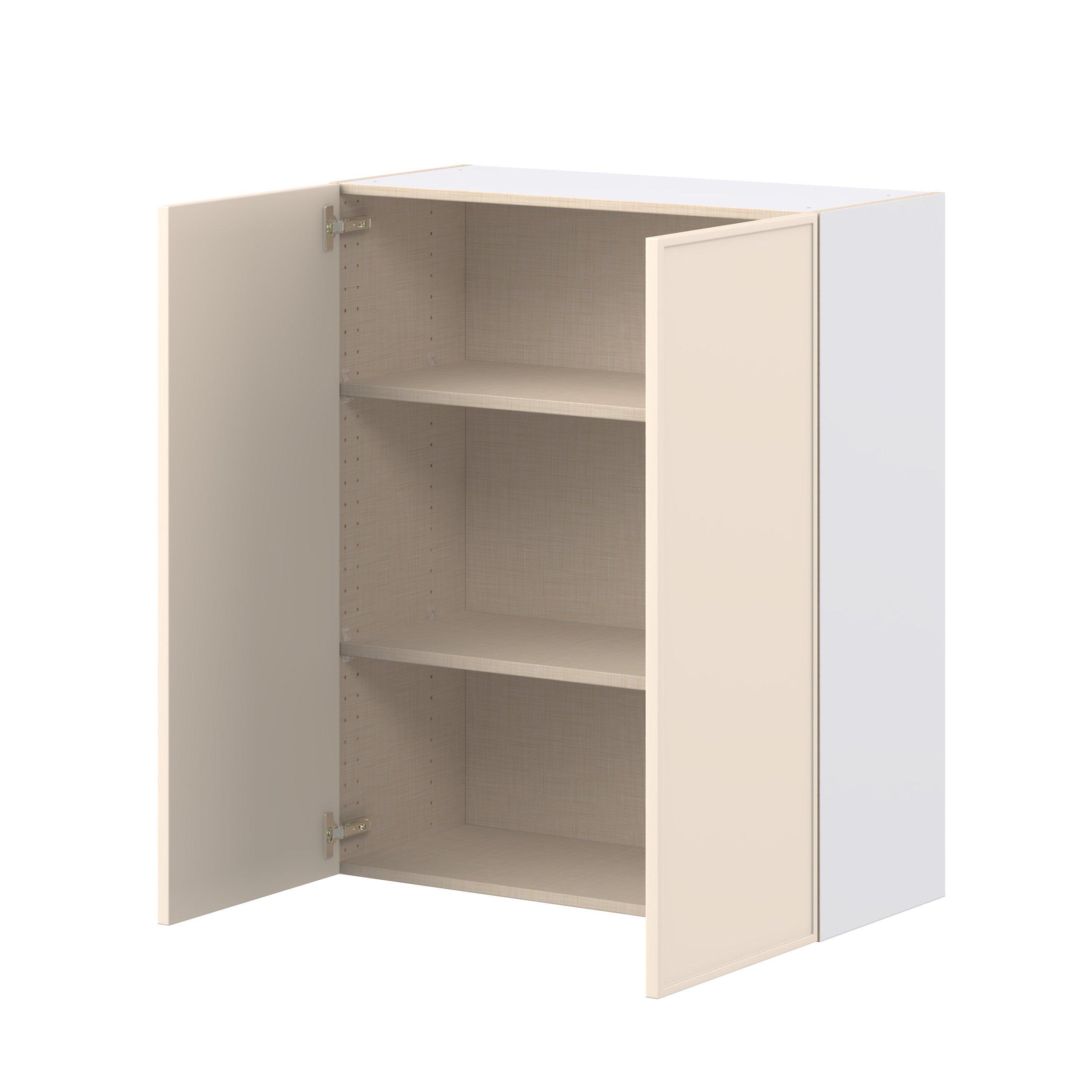 Linden 33 in. Painted Washed Linen Door Wall Cabinet