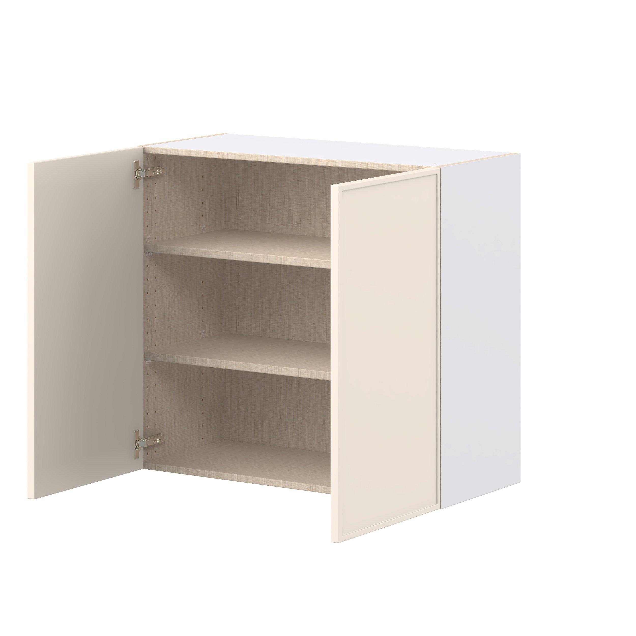 Linden 33 in. Painted Washed Linen Door Wall Cabinet