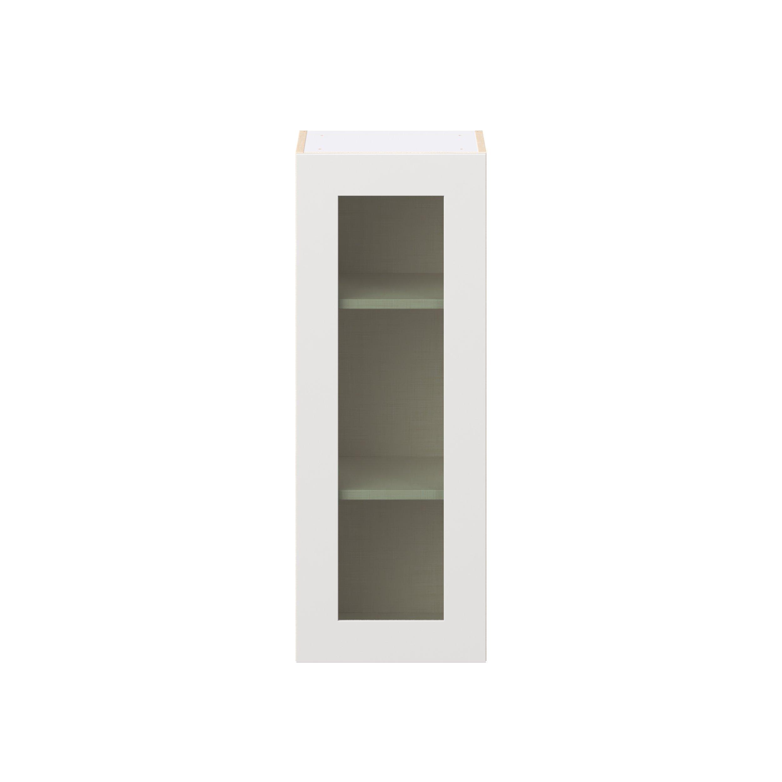 Candler 15 in. Painted Warm White Wall Cabinet with Glass Door