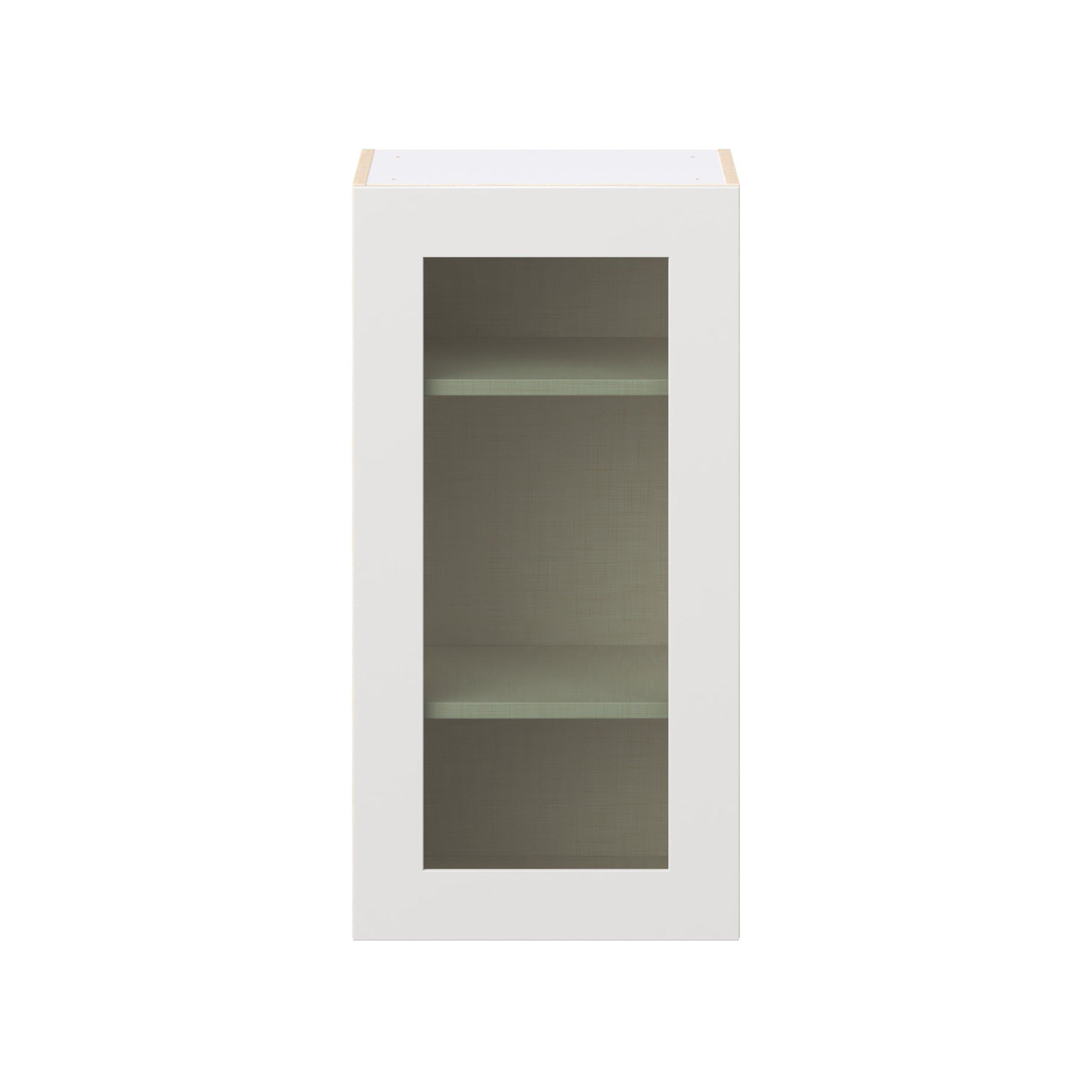 Candler 18 in. Painted Warm White Wall Cabinet with Glass Door