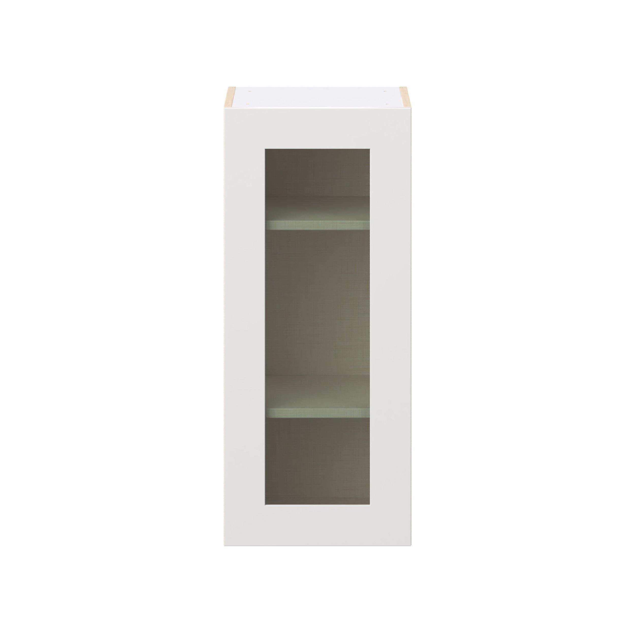 Candler 15 in. Painted Warm White Wall Cabinet with Glass Door
