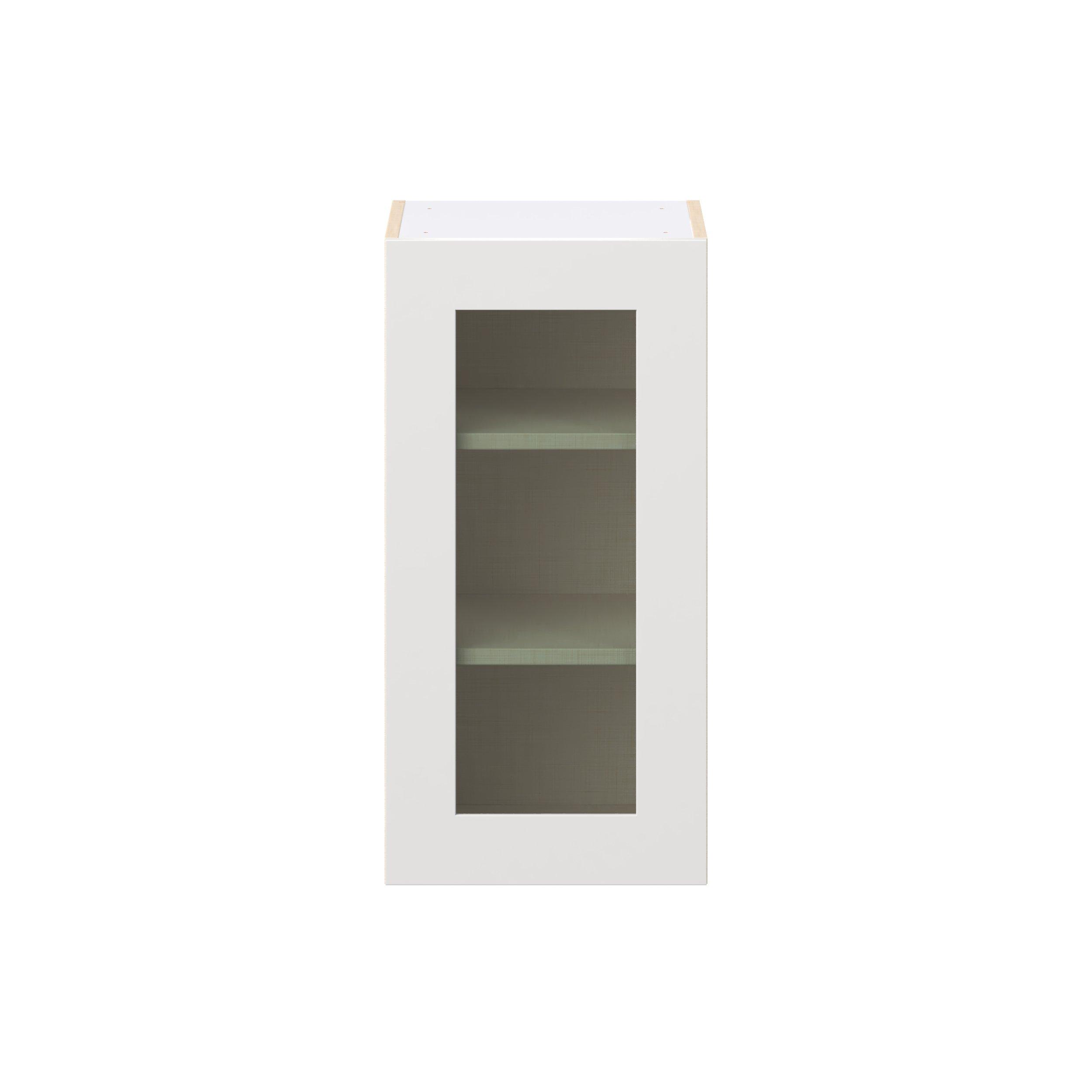 Candler 15 in. Painted Warm White Wall Cabinet with Glass Door