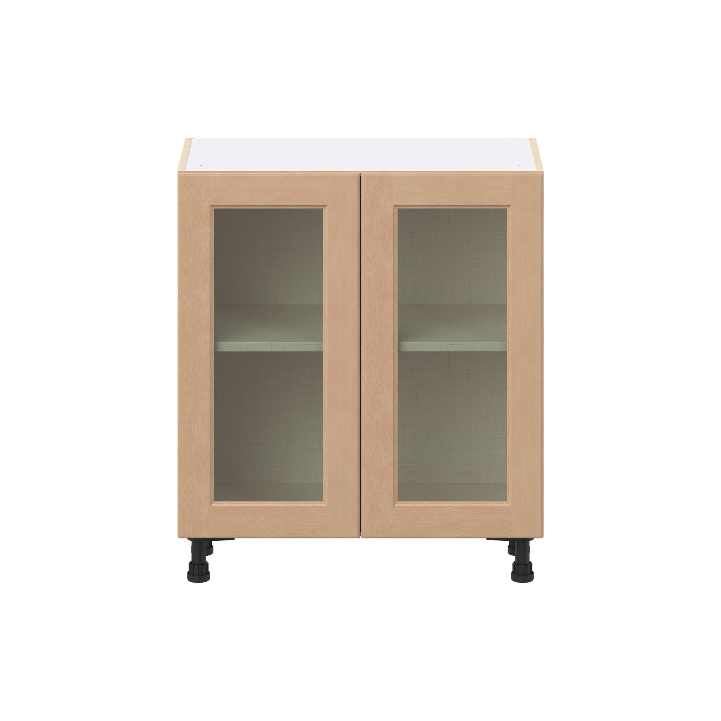 Sugarhill 30 in. Stained Sugar Cookie Shallow Base Cabinet with Glass Door