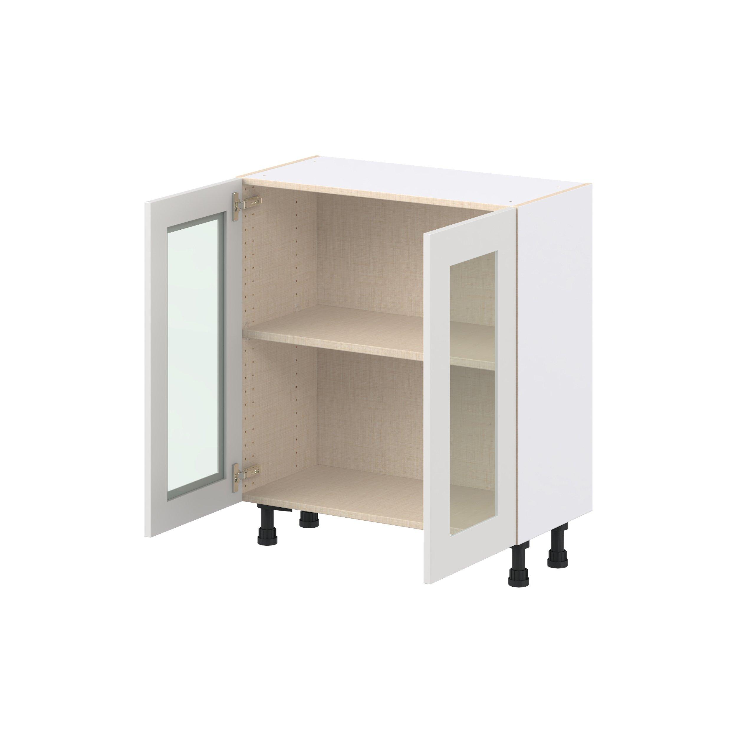Candler 2 Door Shallow Base Full High Glass Door Cabinet