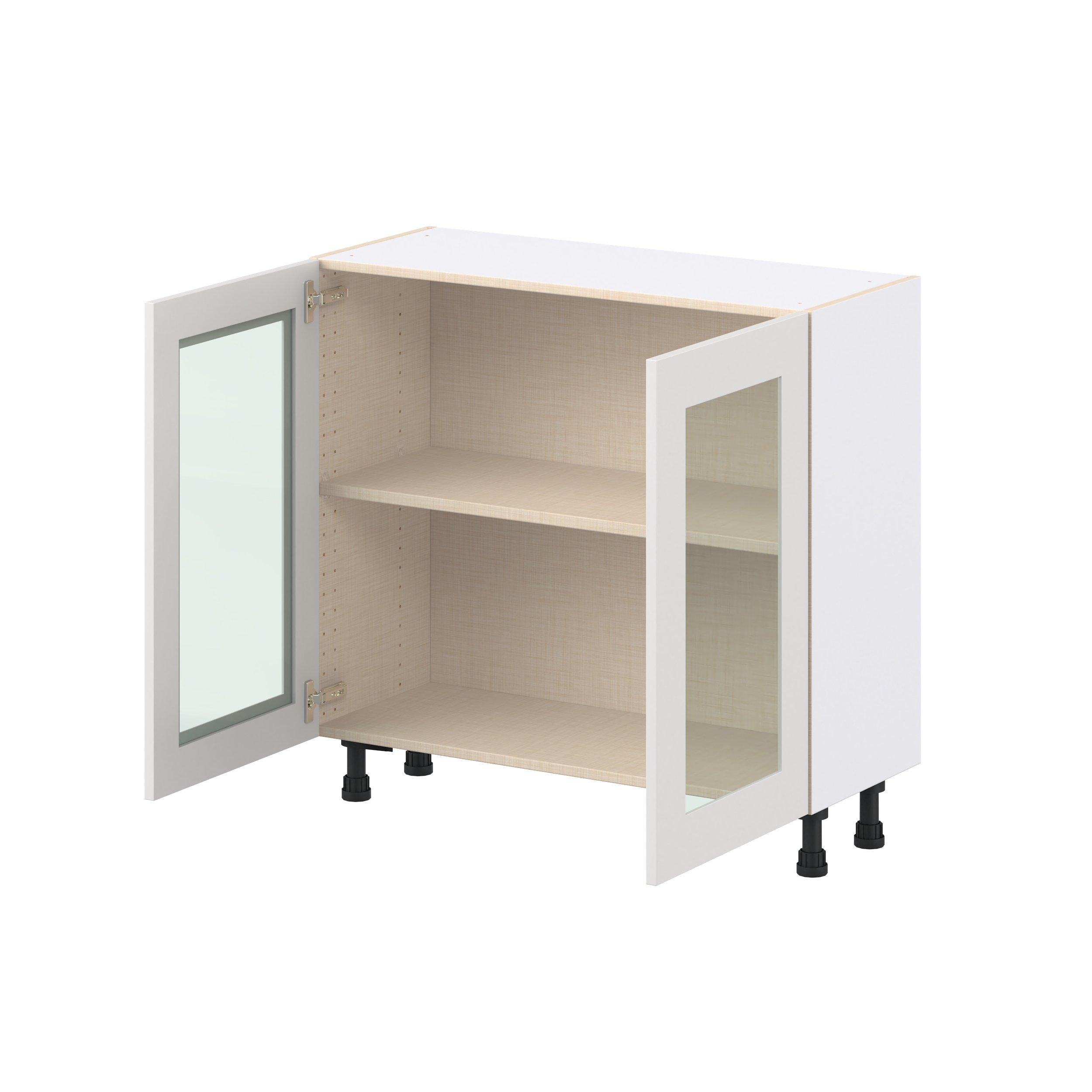 Candler 2 Door Shallow Base Full High Glass Door Cabinet