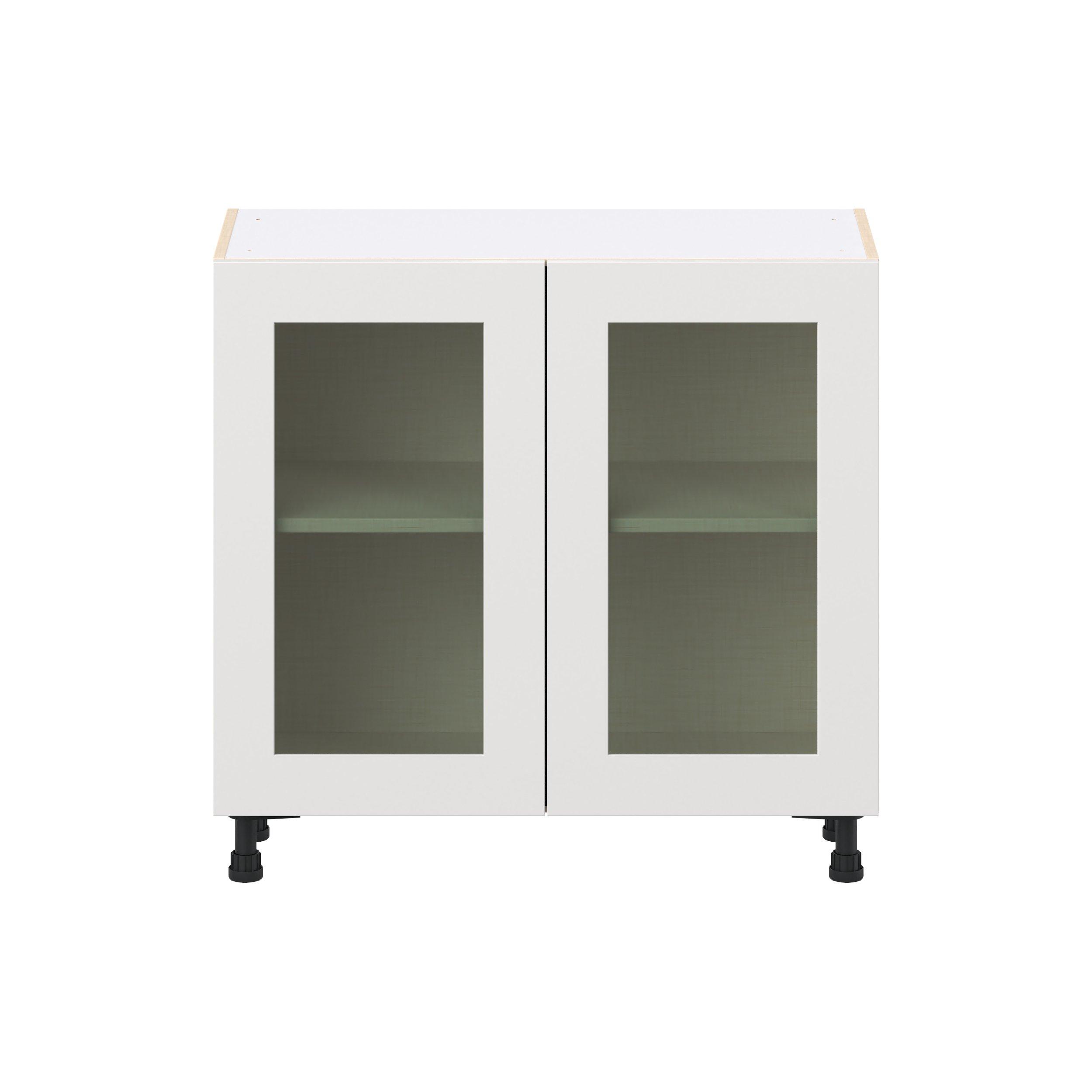 Candler 2 Door Shallow Base Full High Glass Door Cabinet