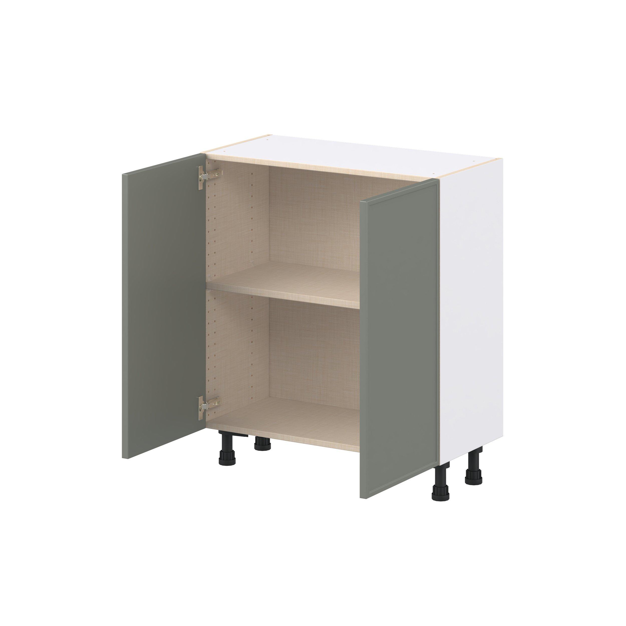 Linden 30 in. Painted Moss Green Shallow Base Cabinet