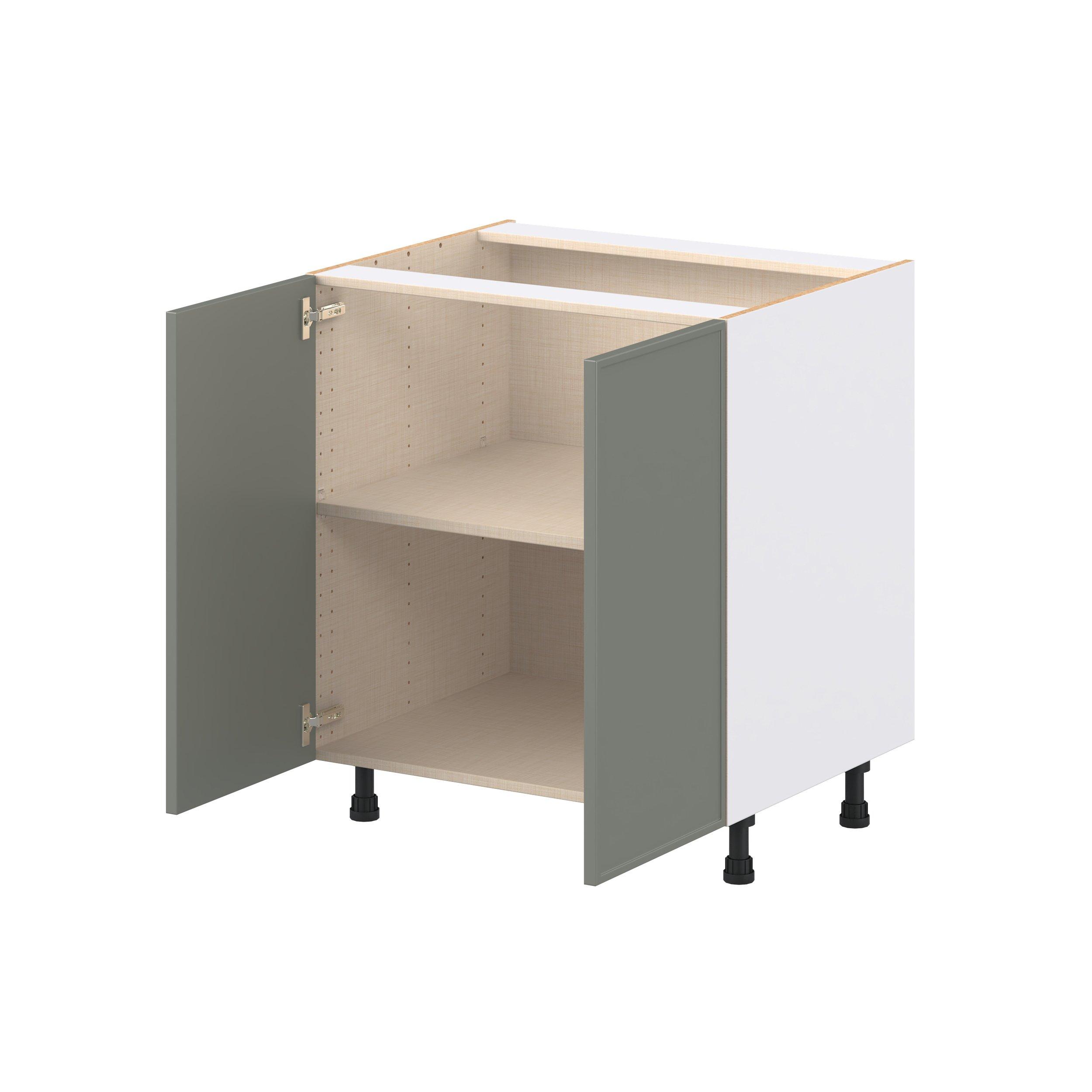 Linden 30 in. Painted Moss Green Door Base Cabinet