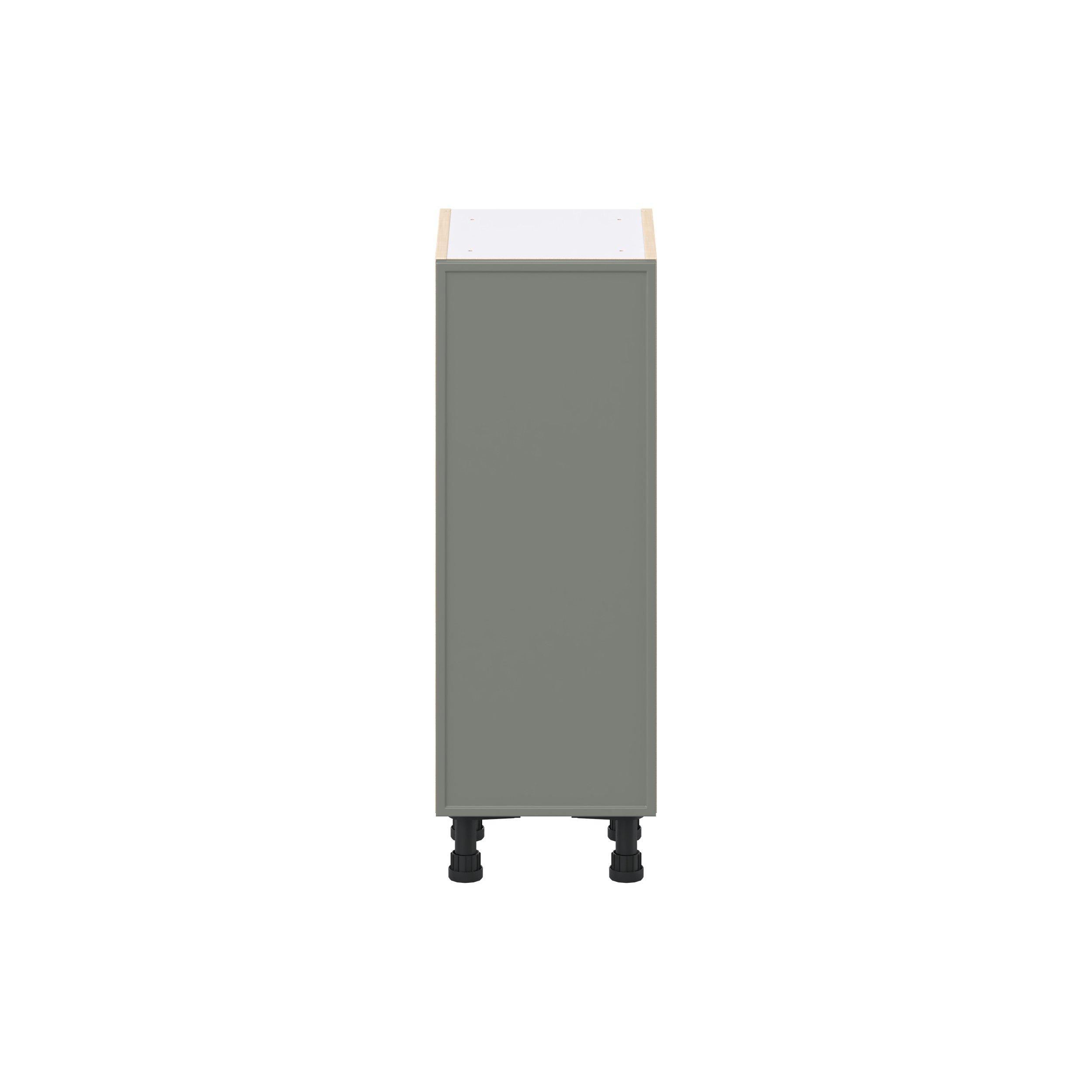 Linden 13 in. Painted Moss Green Shallow Base Cabinet