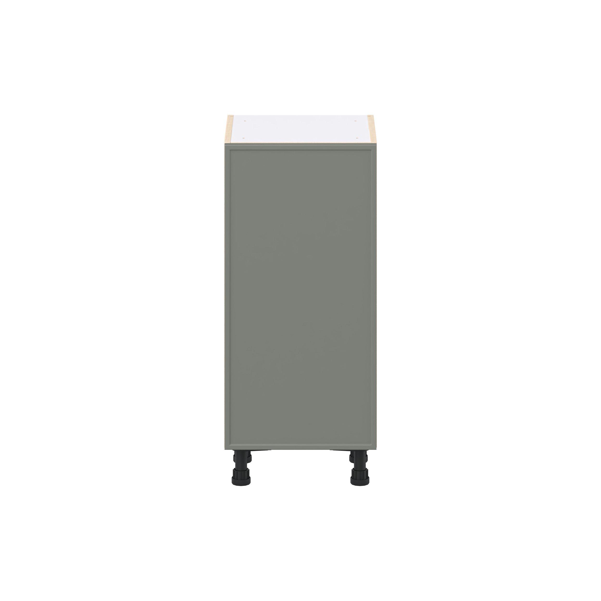Linden 15 in. Painted Moss Green Shallow Base Cabinet