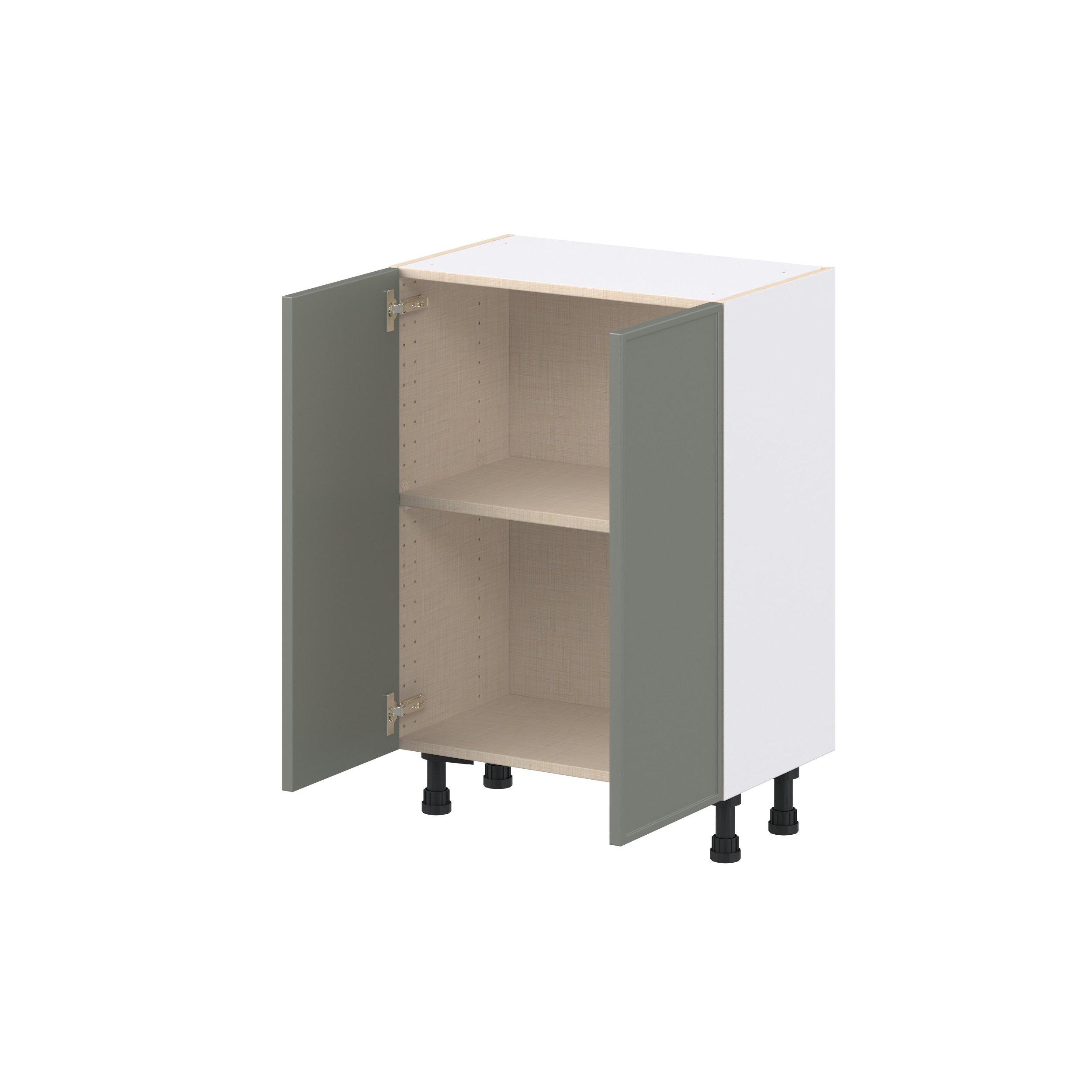 Linden 24 in. Painted Moss Green Shallow Base Cabinet