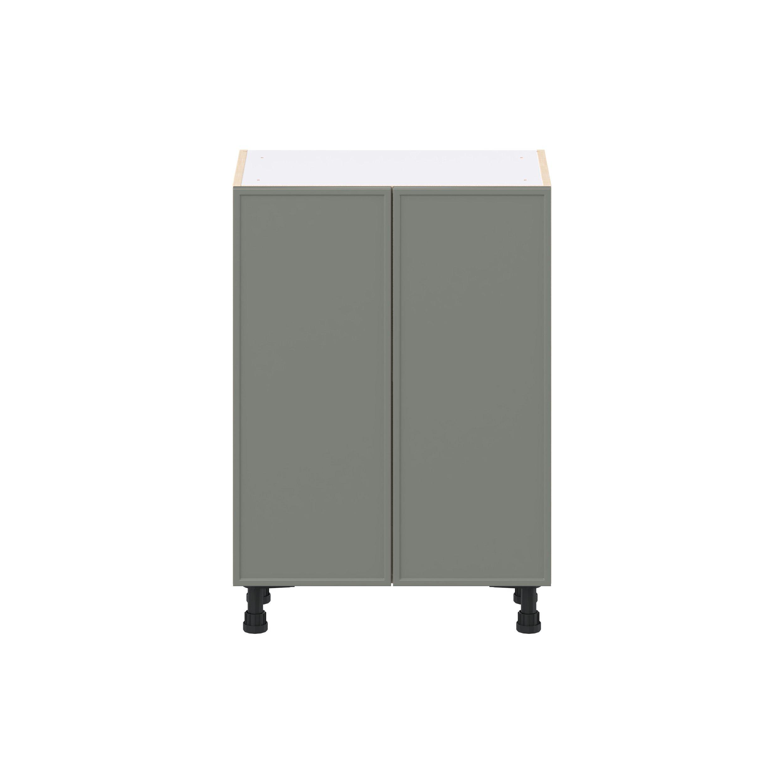Linden 24 in. Painted Moss Green Shallow Base Cabinet