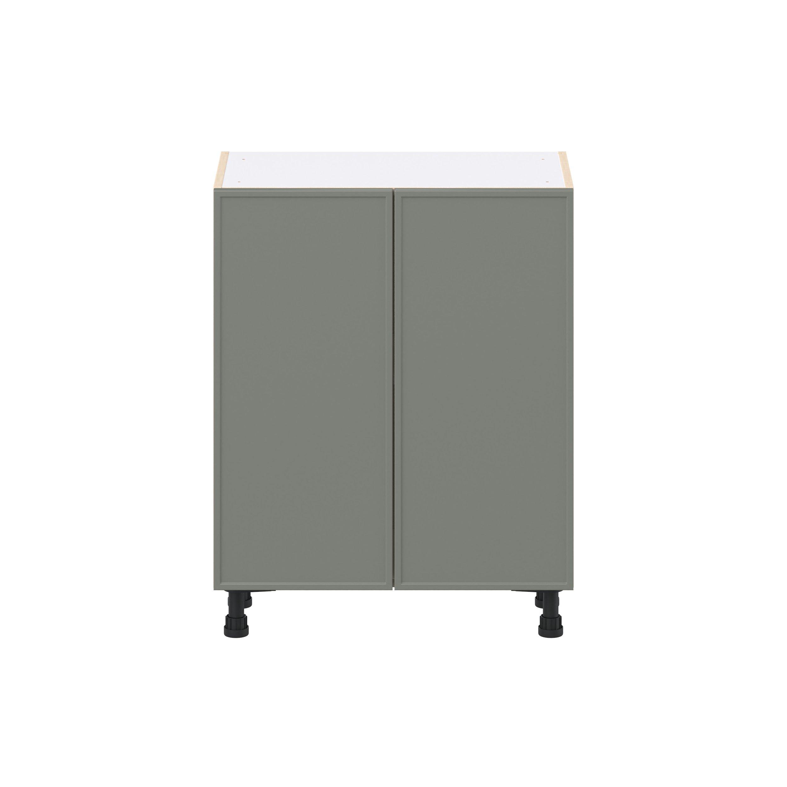 Linden 27 in. Painted Moss Green Shallow Base Cabinet
