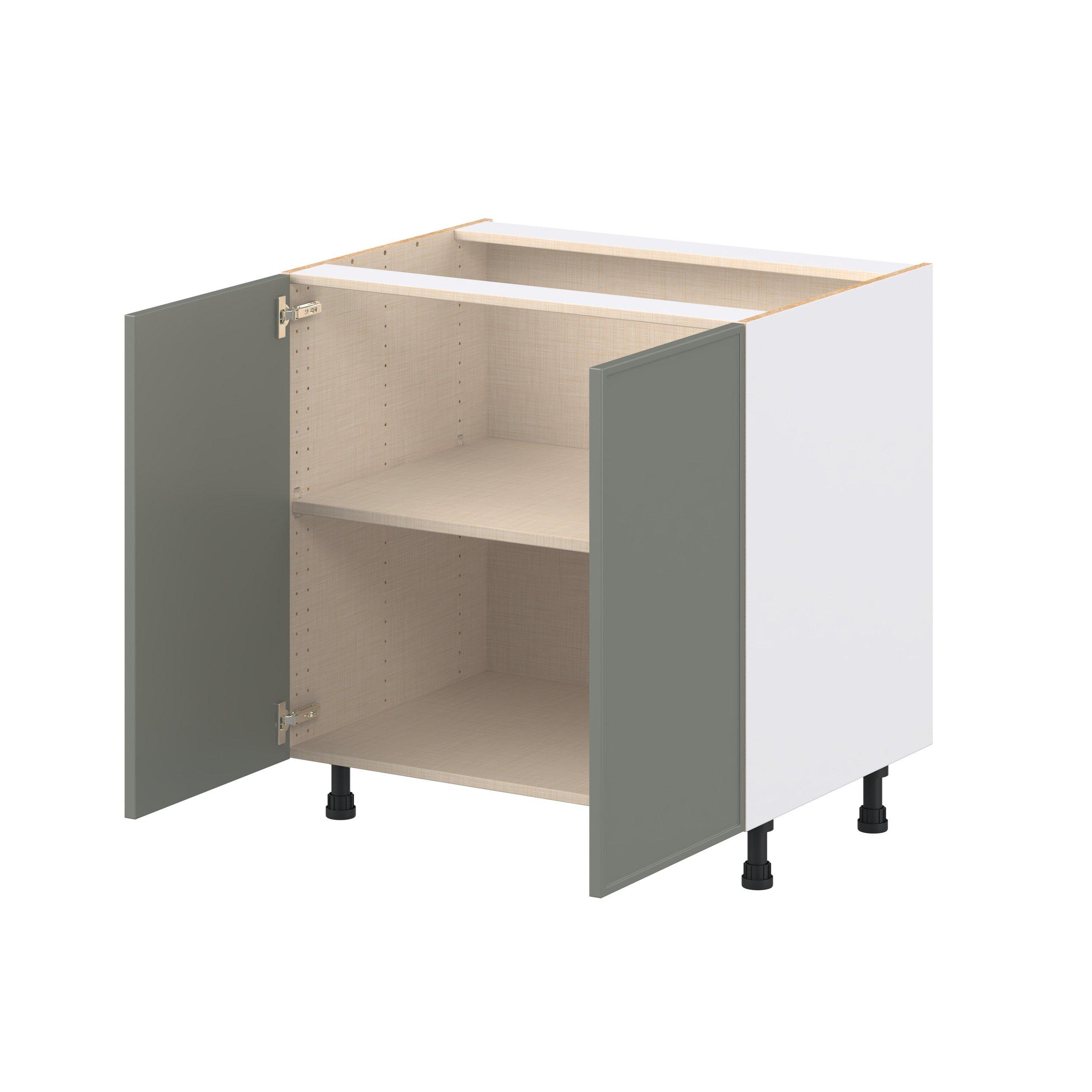 Linden 33 in. Painted Moss Green Door Base Cabinet